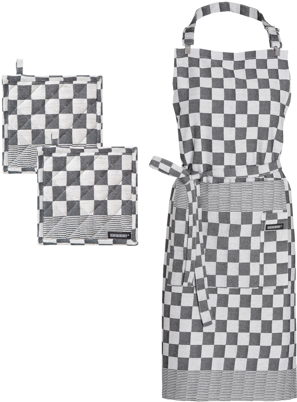 Image of DDDDD Kochschürze »Barbeque«, (Set, 3 tlg., bestehend aus 1x Kochschürze + 2x Topflappen) bei Ackermann Versand Schweiz