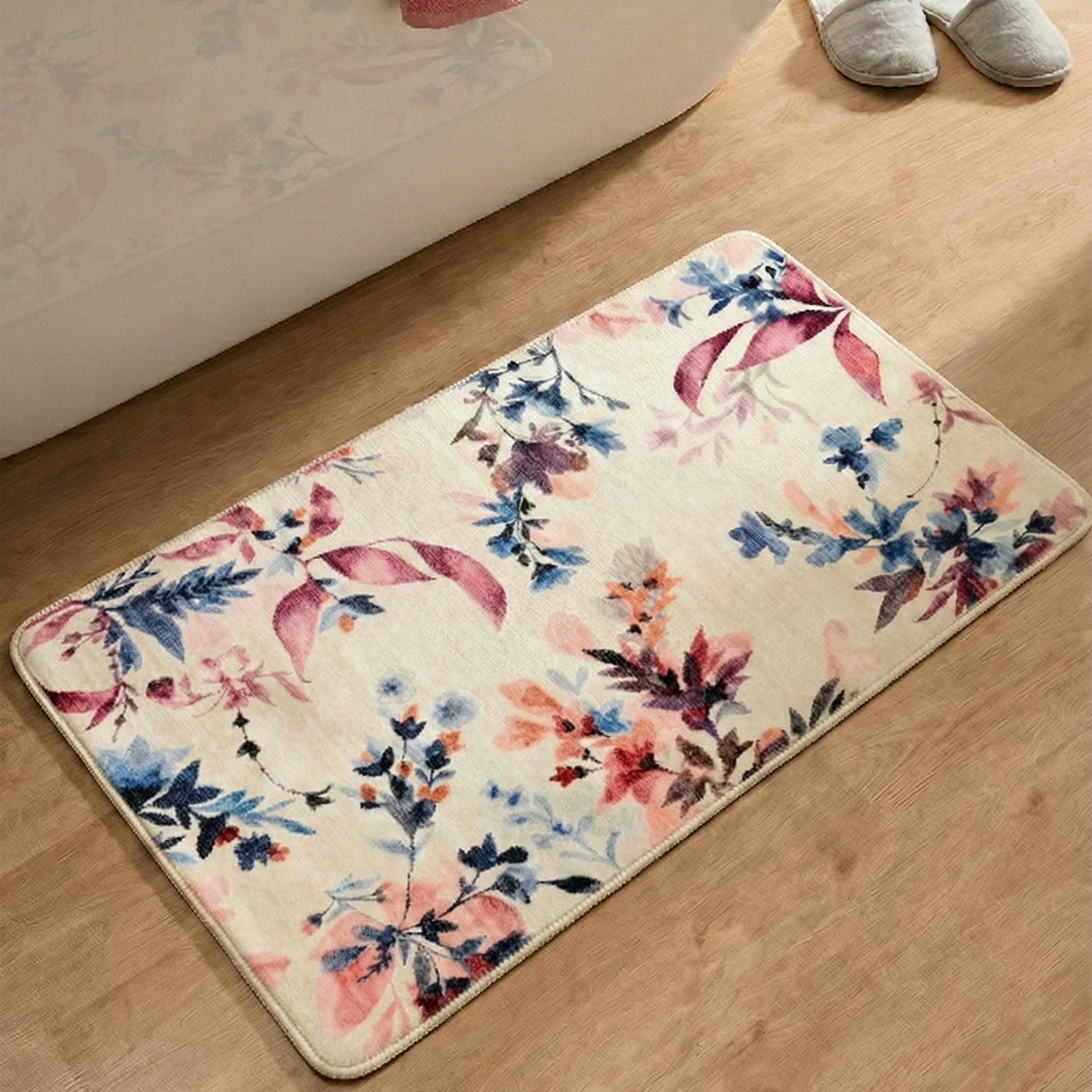 Image of Gino Falcone Badematte "Aquata GF-159, Badvorleger, Badezimmer Teppich" Höhe 5 mm rutschhemmend beschichtet fussbodenheizungsgeeignet Badteppich, bedruckt, Blumen Design, rechteckig