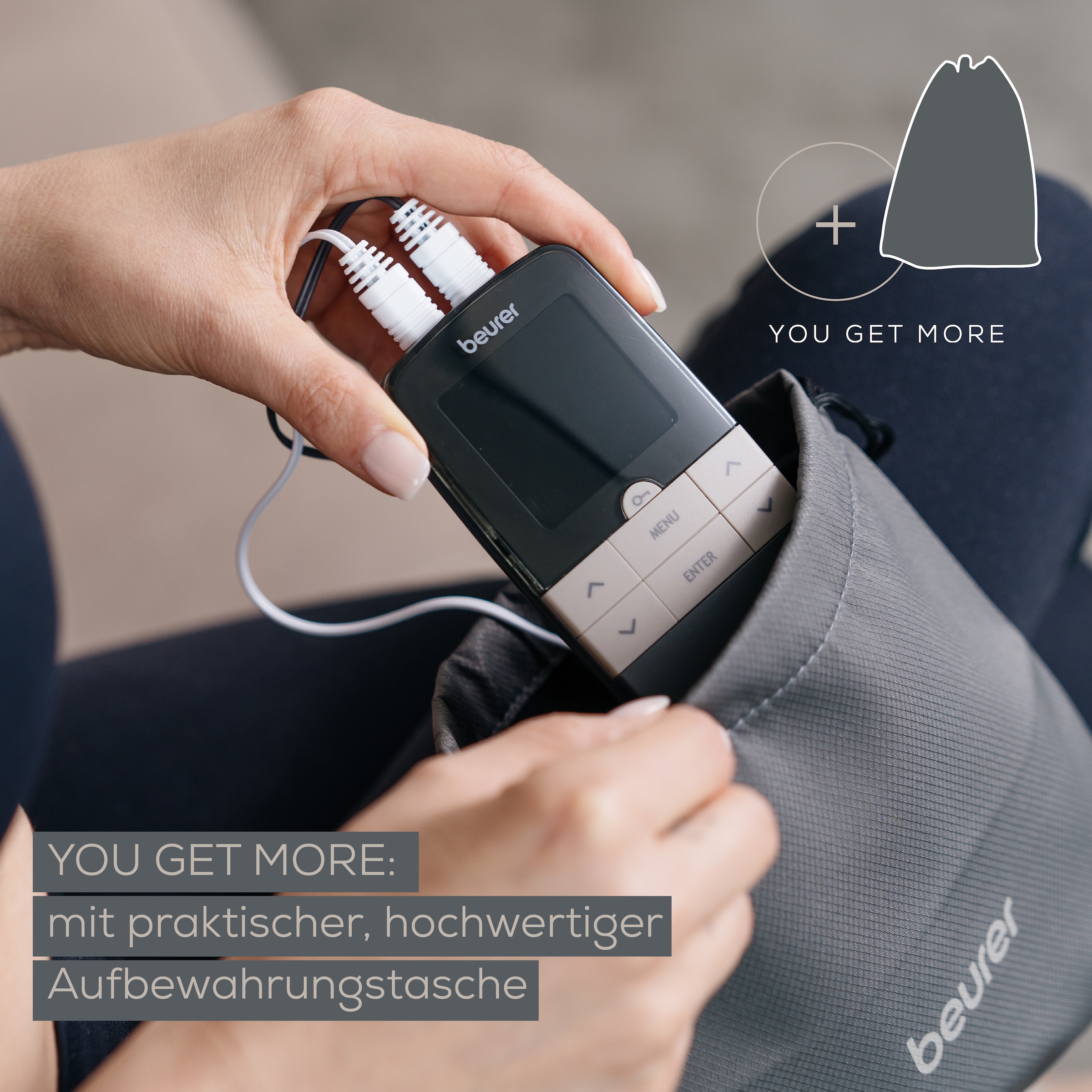 BEURER TENS-EMS-Gerät »Digital EM 1 R Relief+, 3-in-1 Reizstromgerät« zur Schmerztherapie, Muskelstimulation und Entspannung