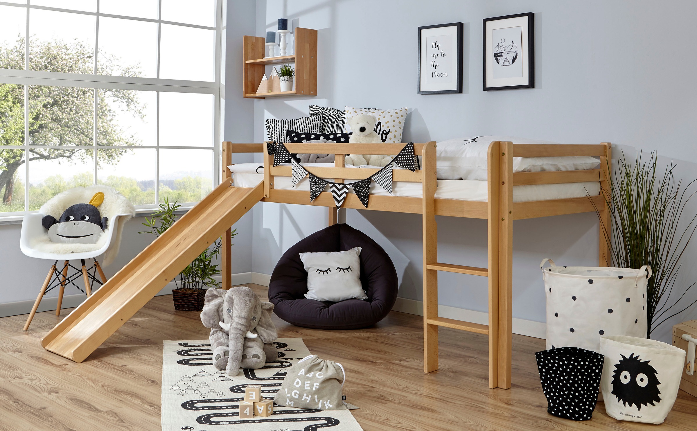 Image of Ticaa Hochbett »Rene«, mit Rollrost wahlweise mit Matratze, Buche bei Ackermann Versand Schweiz