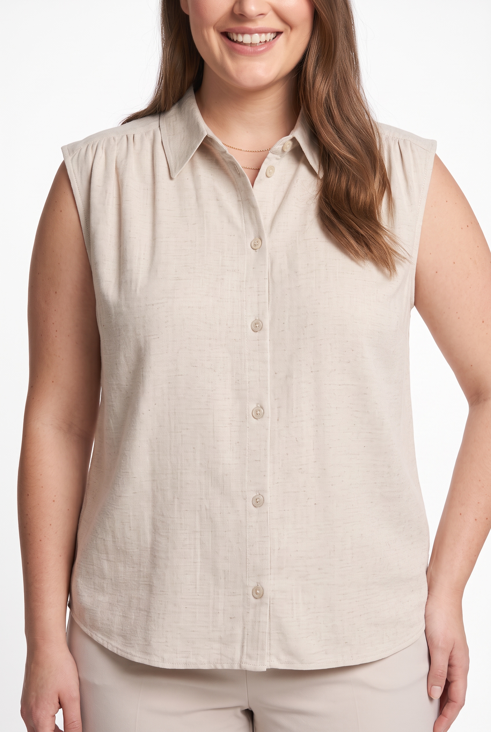 ONLY CARMAKOMA Blusentop »CARSIESTA S/L LINEN BL SHIRT PNT NOOS« Viskosemischung, regular fit, mit Leinen