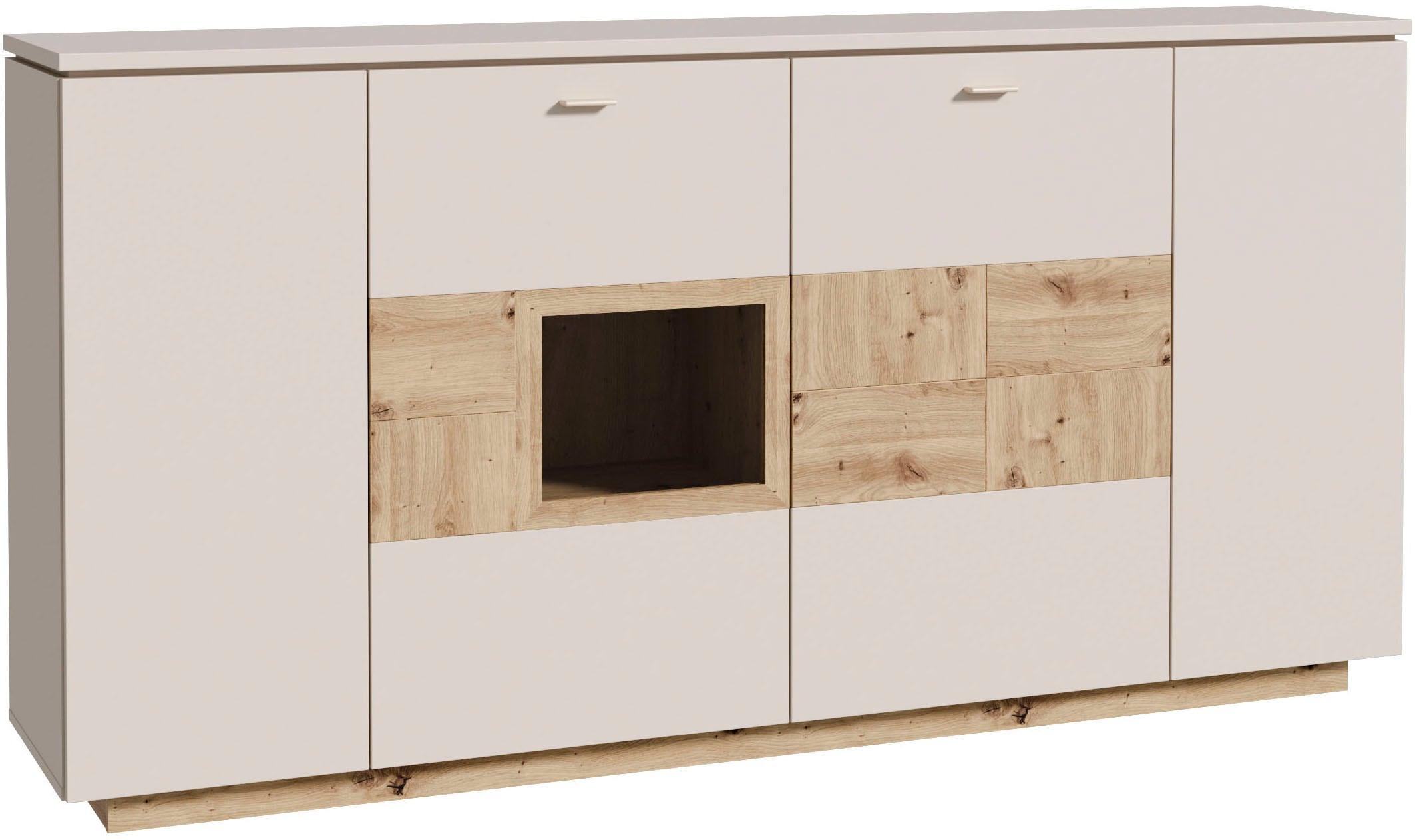 FORTE Buffet haut »Louoto« buffet, poignées en métal, rangement, fermeture douce, hauteur 101,2 cm