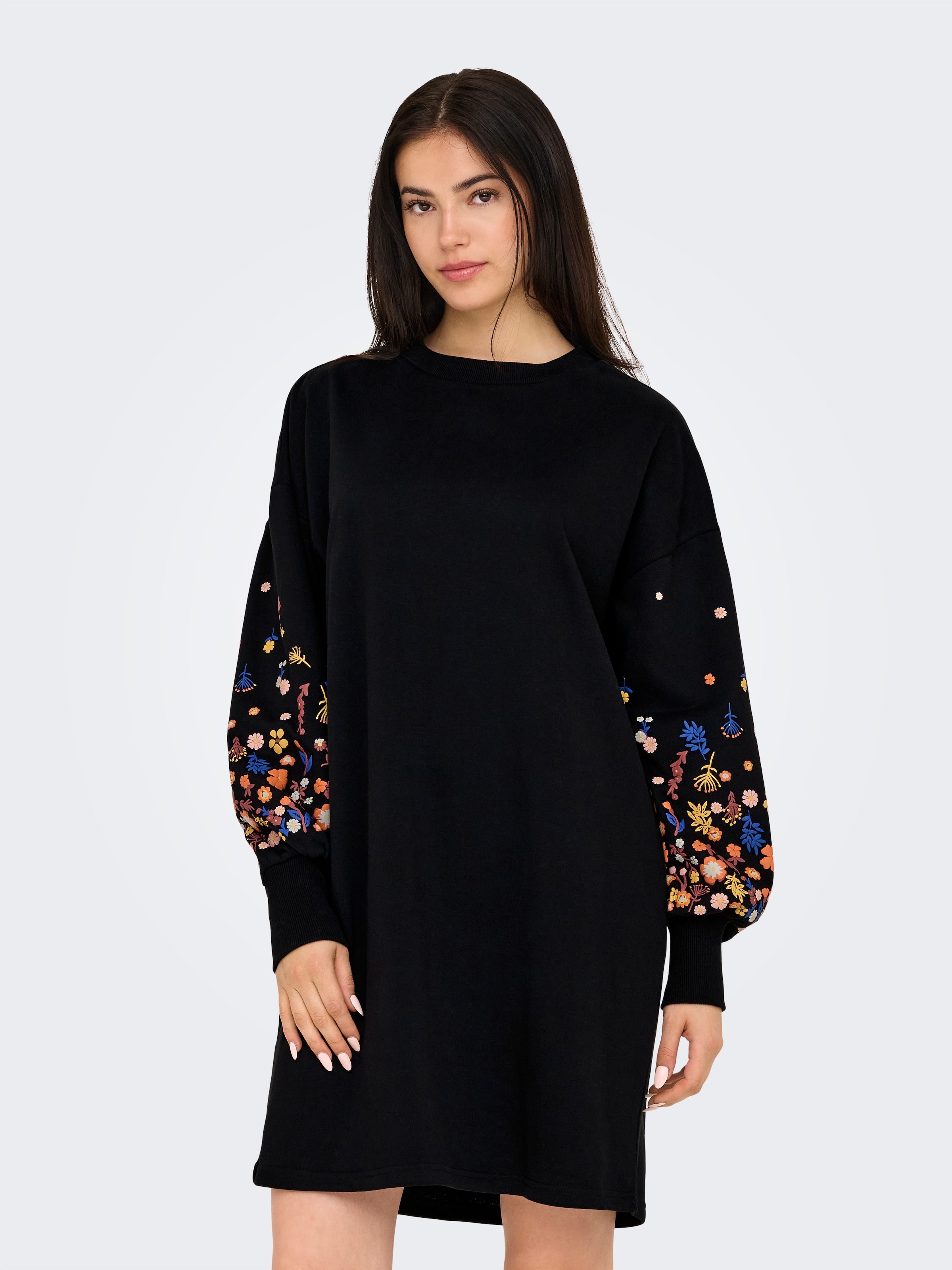 ONLY Robe en sweat »ONLBROOKE LS SHORT DRESS FLOWER SWT NOOS«