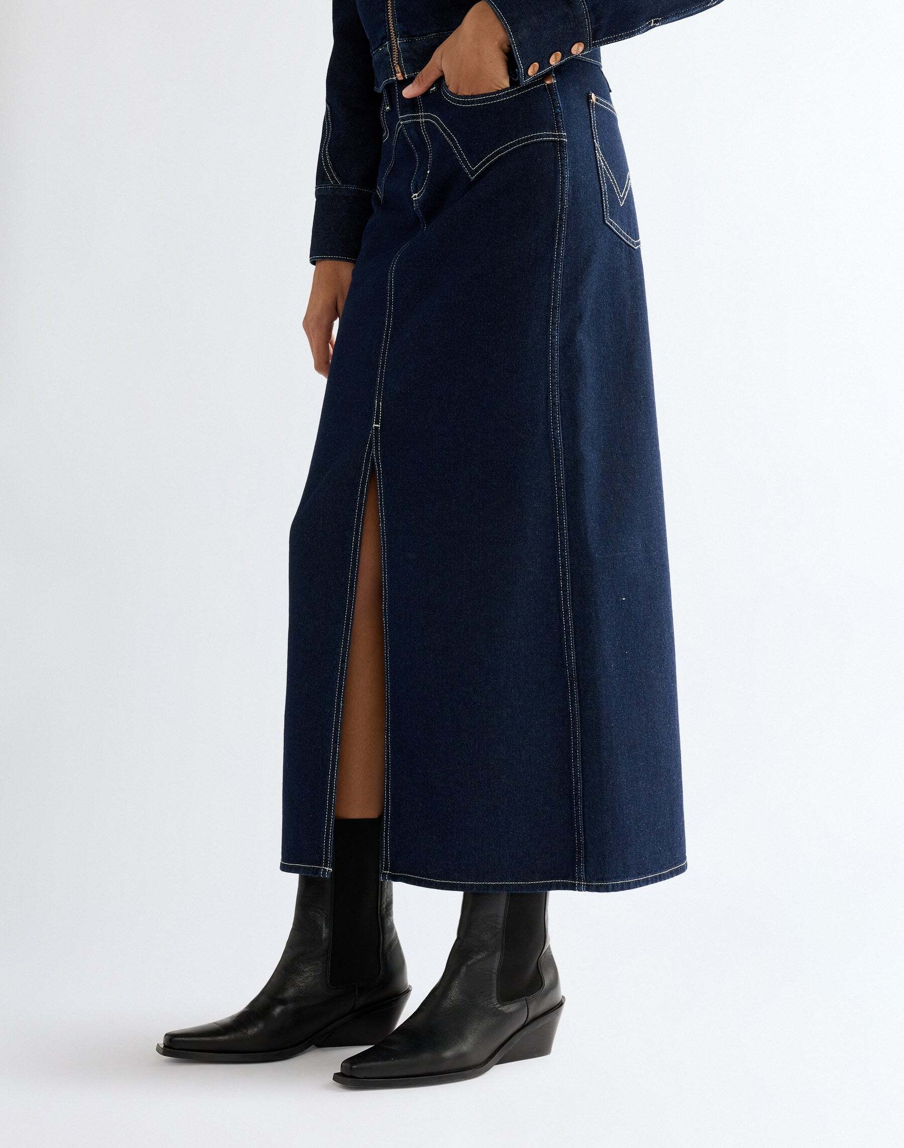 Image of Wrangler Jeansrock "WRANGLER Jeansrock Western Midi"