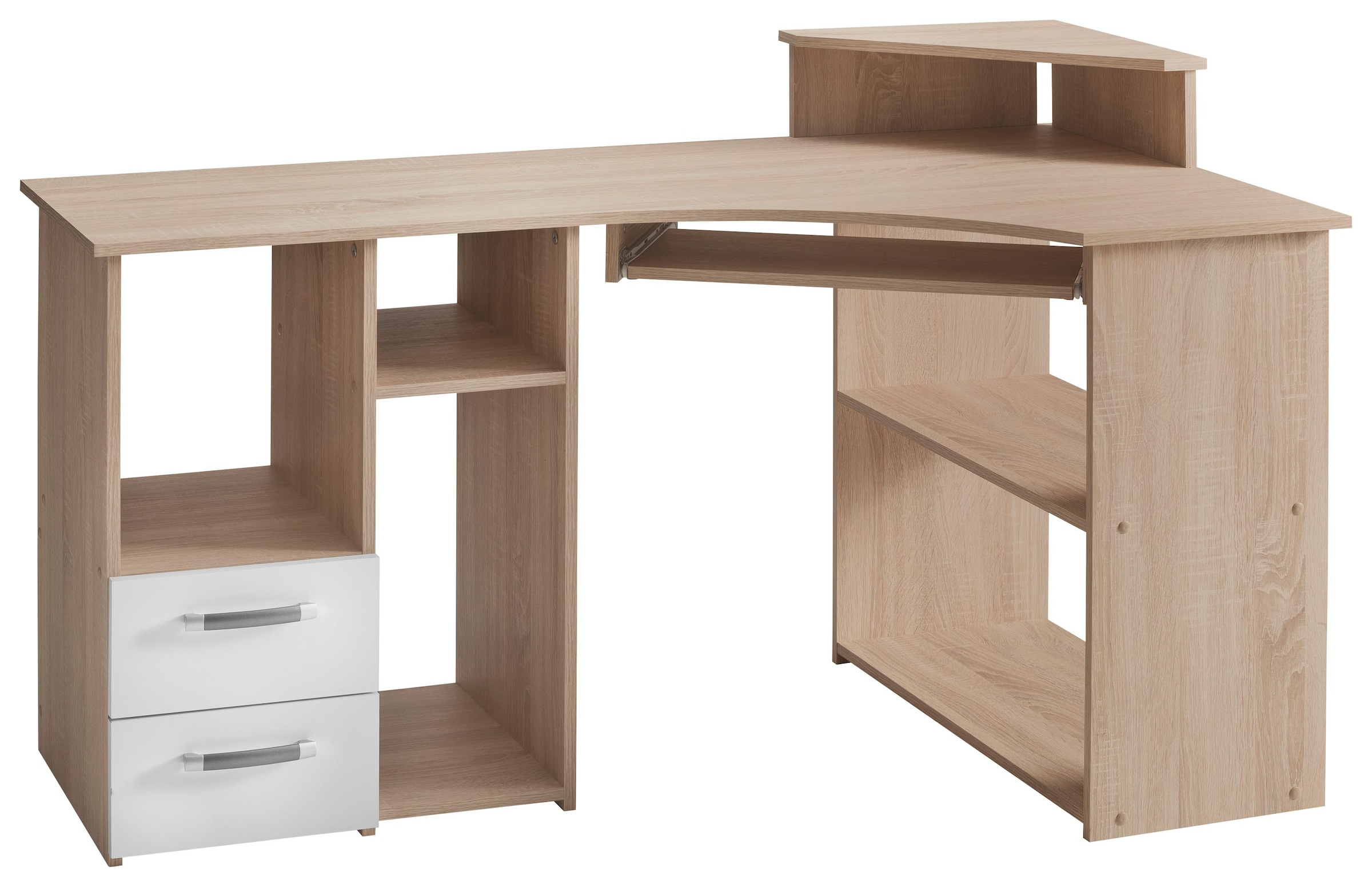 VOGL Möbelfabrik Schreibtisch mit »Sam«, 137 cm, prix Tastaturauszug und à Breite Towerfach bas