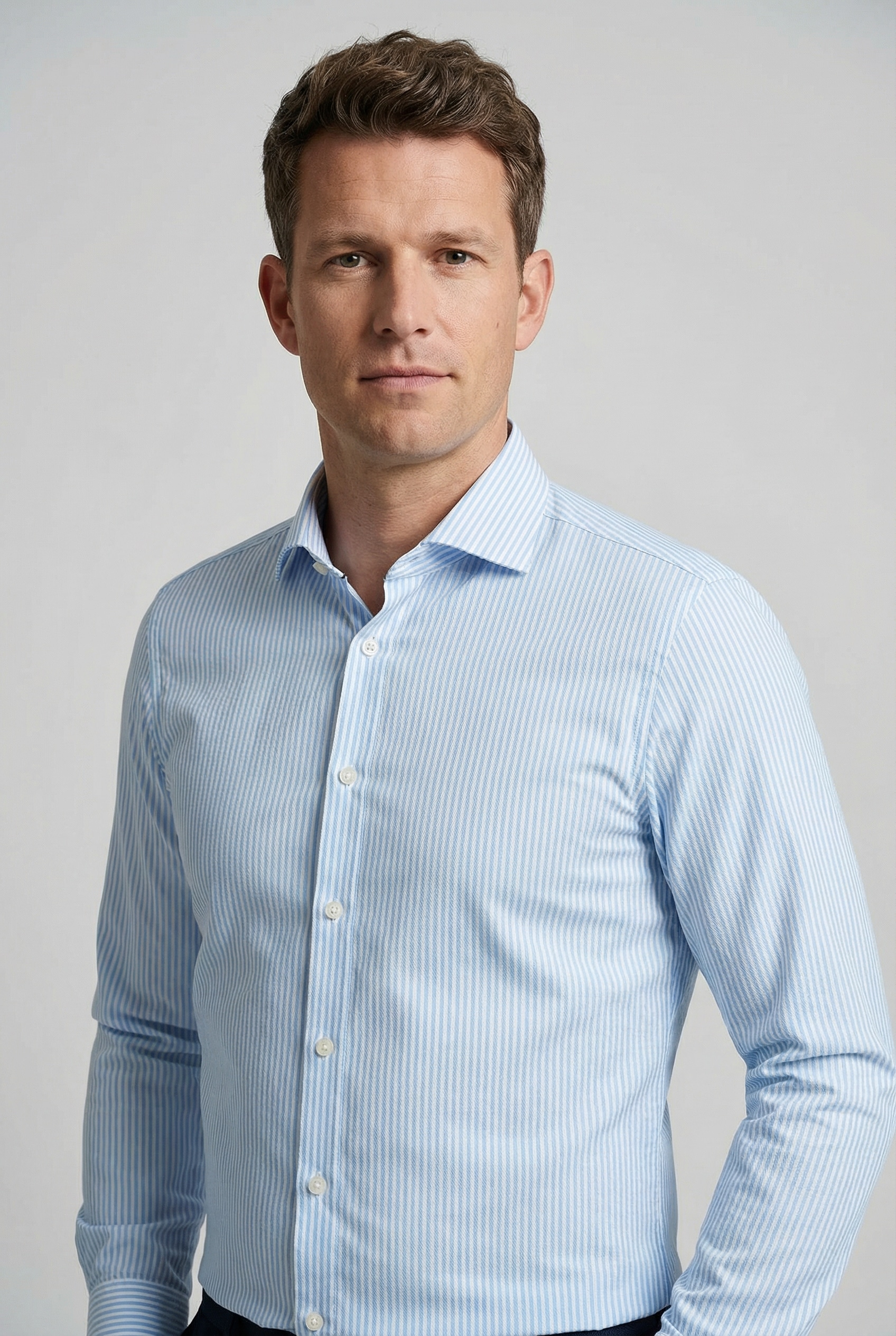 OLYMP Langarmhemd »No 6 six« gestreift, Businesshemd, super slim fit, Royal Kentkragen