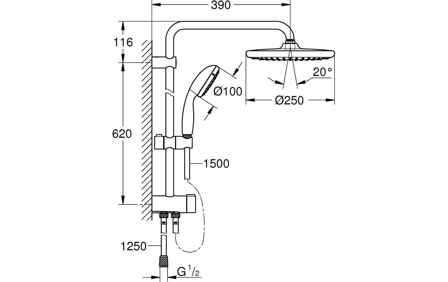 Grohe Duschsystem »Vitalio Start System 250«