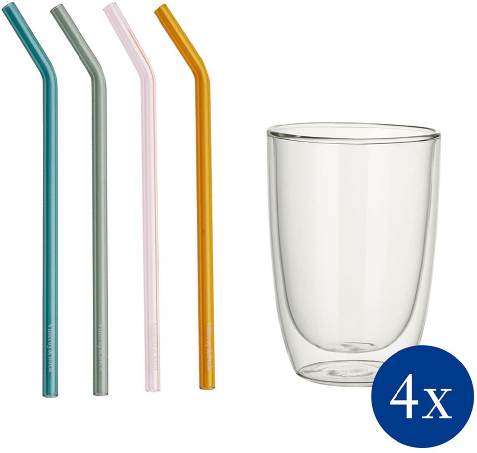 Image of Villeroy & Boch Longdrinkglas »Artesano Hot&Cold Beverages«, (Set, 8 tlg.), 4 Becher, 4 Trinkhalme im Set bei Ackermann Versand Schweiz