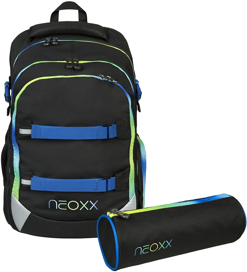 Image of neoxx Schulrucksack »Active, Neon Flash«, reflektierende Details, aus recycelten PET-Flaschen; inklusive Schlamperetui bei Ackermann Versand Schweiz