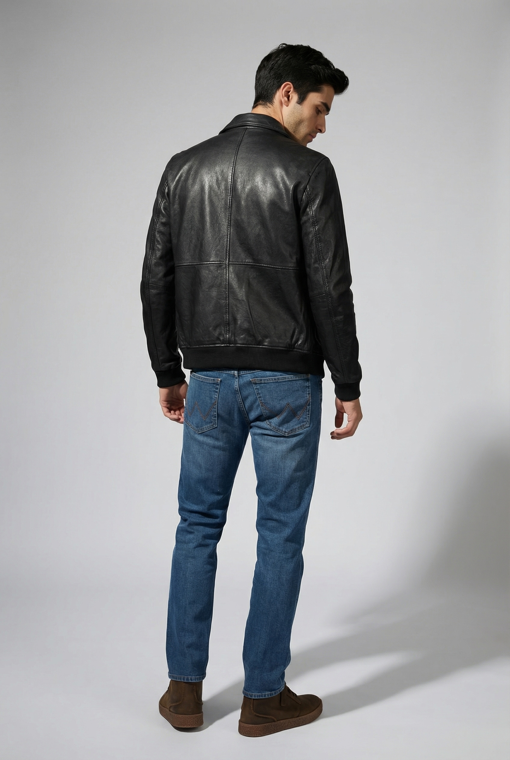 Mauritius Veste en cuir »MMCrovig« mit Umlegekragen