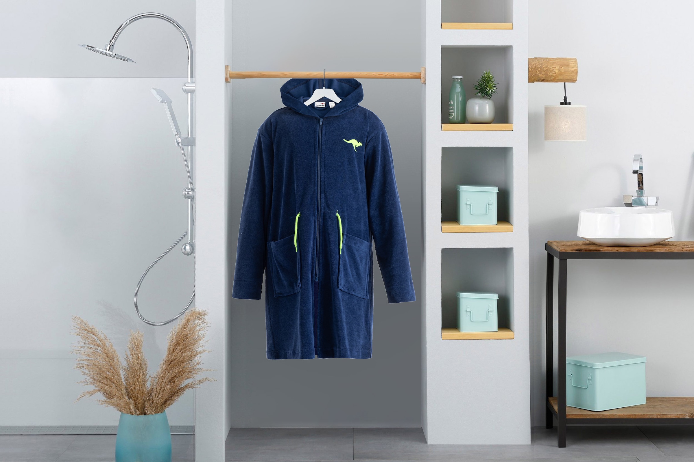 KangaROOS Peignoir de bain pour enfants »Kira, Ideal für Zuhause, Schwimmbad oder im Urlaub« 1 cuis tlg., modernen, sportliches Design, leuchtenden Akzenten