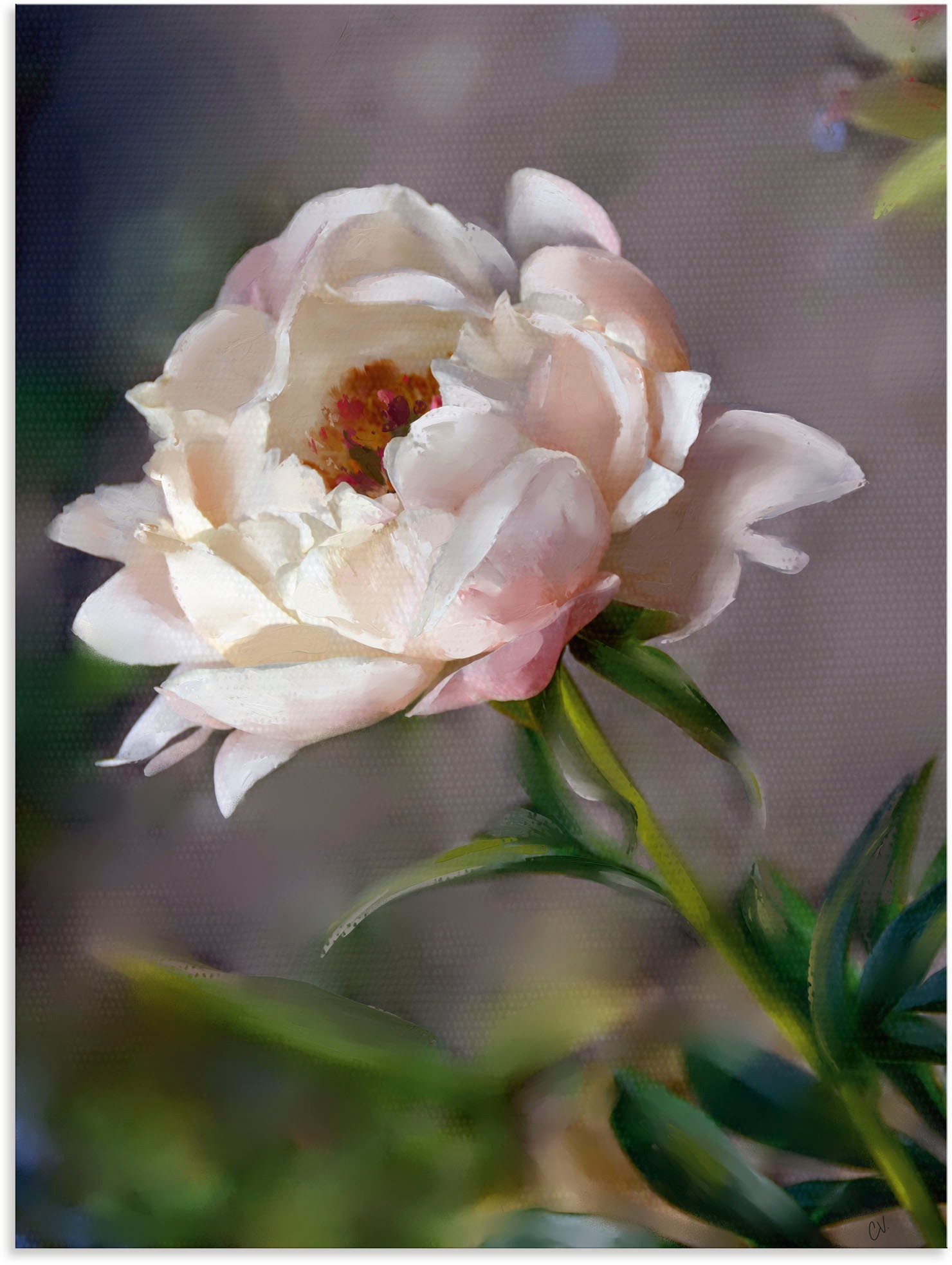 Image of Artland Wandbild »Pfingstrose Vintage«, Blumenbilder, (1 St.), in vielen Grössen & Produktarten - Alubild / Outdoorbild für den Aussenbereich, Leinwandbild, Poster, Wandaufkleber / Wandtattoo auch für Badezimmer geeignet bei Ackermann Versand Schweiz