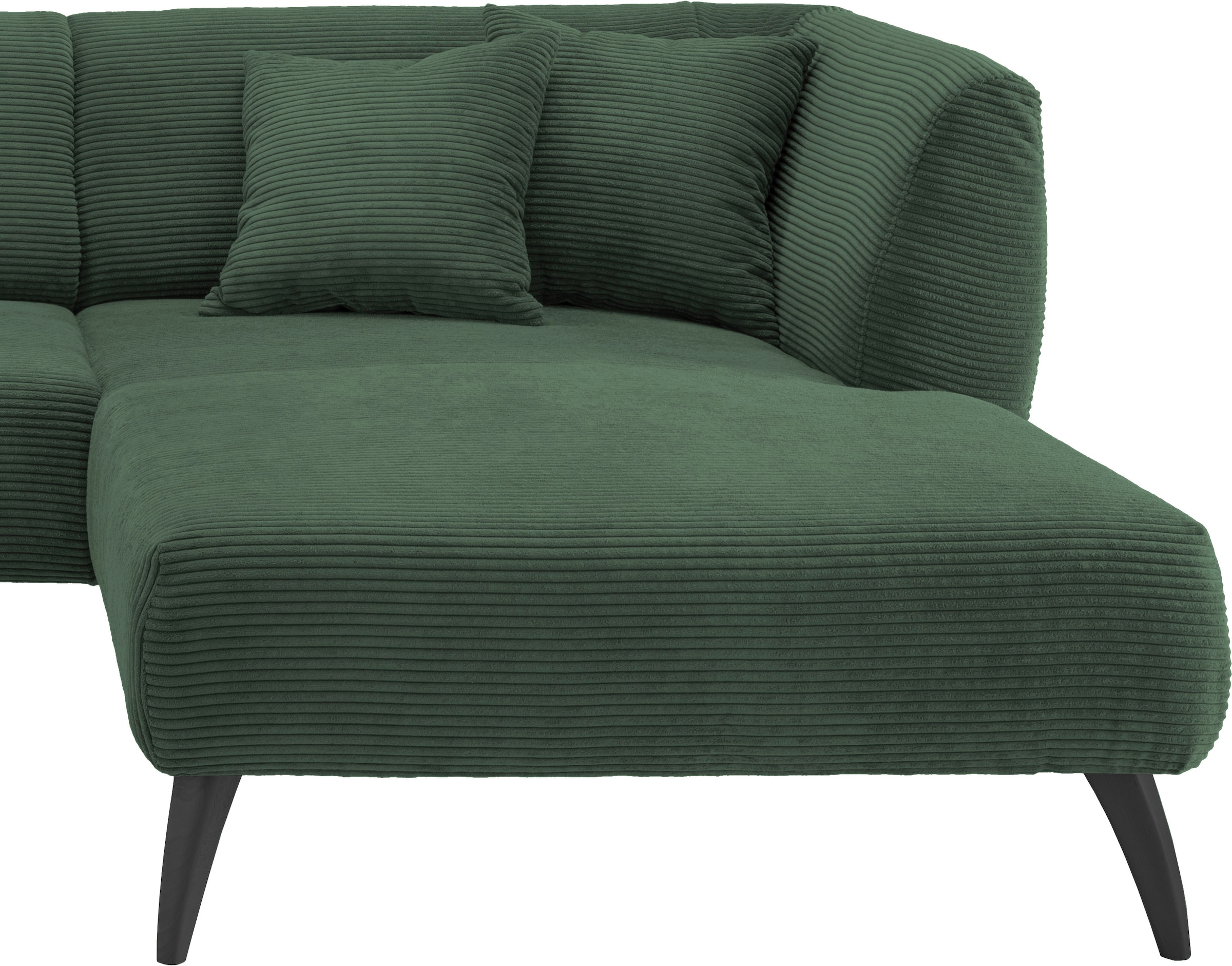 INOSIGN Ecksofa »Colori L-Form«, Holzfussfarbe wählbar, inkl. 4x Zierkissen