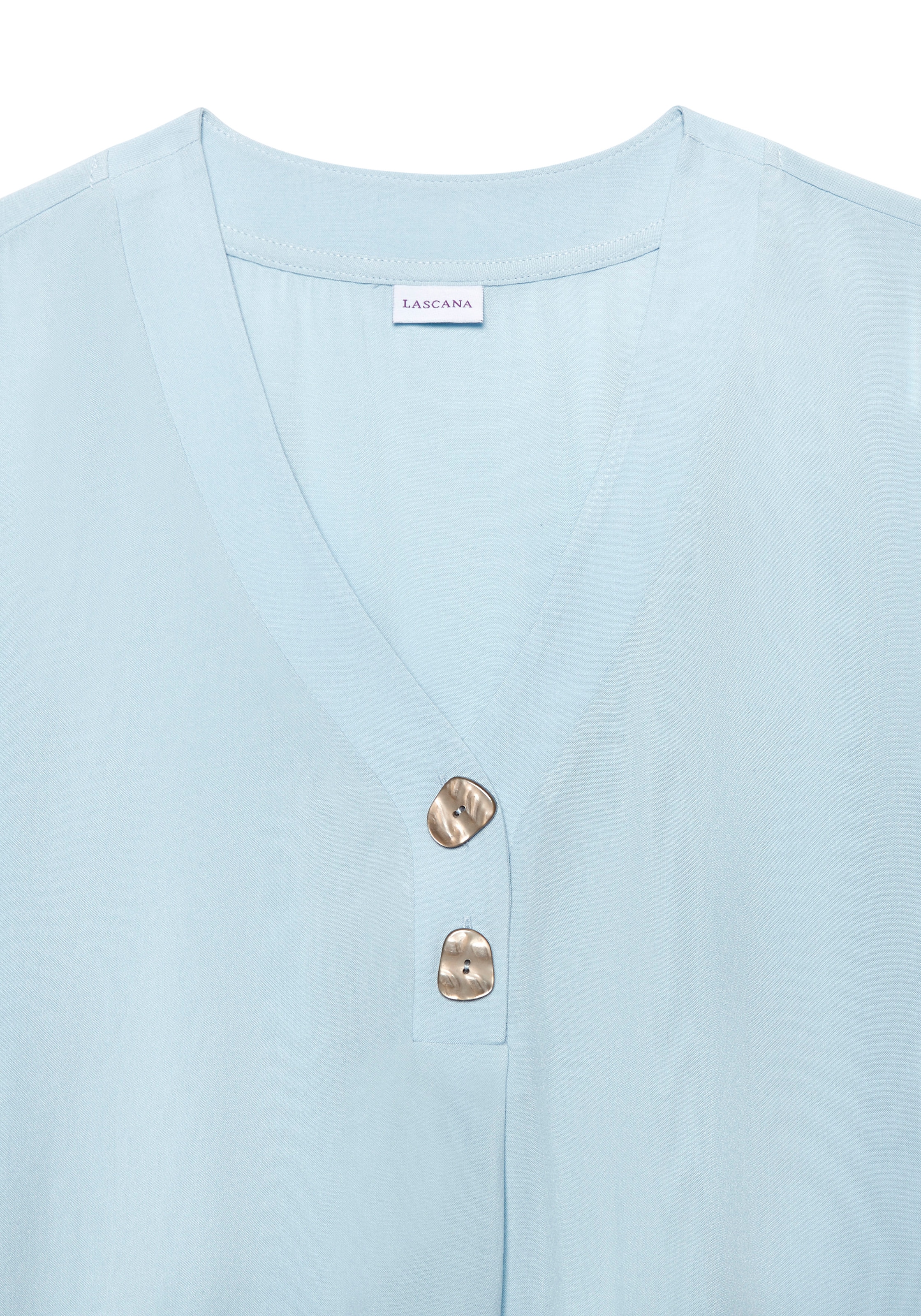 LASCANA Schlupfbluse mit modischen Knöpfen, luftige Kurzarmbluse, sommerlich