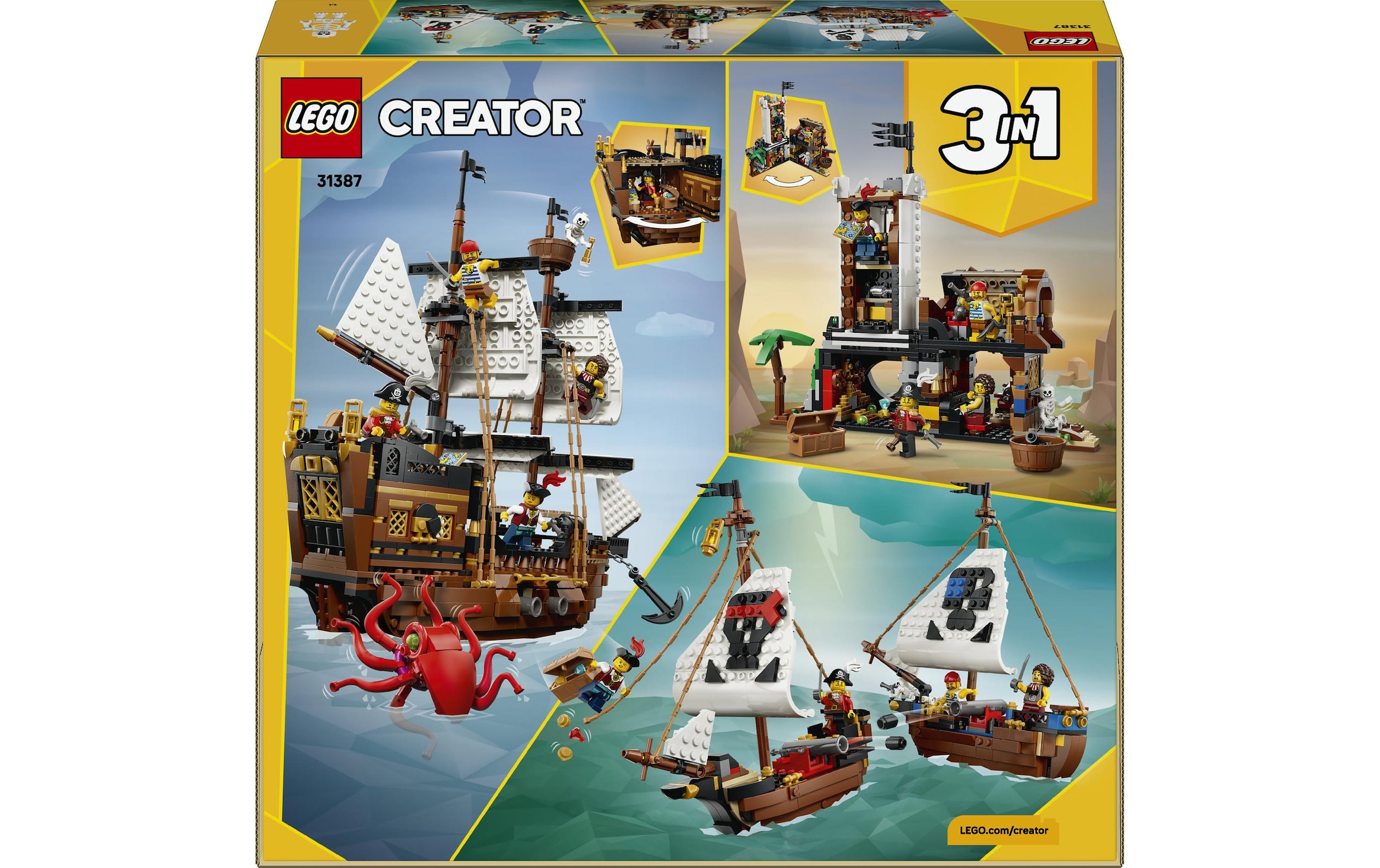 LEGO® Konstruktionsspielsteine »Legendäres Piratenschiff (31387), LEGO Creator« Made in Europe