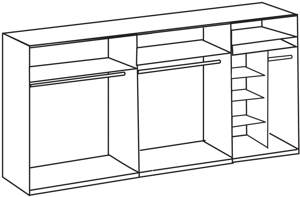 Wimex Schwebetürenschrank »Bern Schiebetürenschrank TOPSELLER«, Schrank mit zusätzlicher Innenausstattung, Garderobe