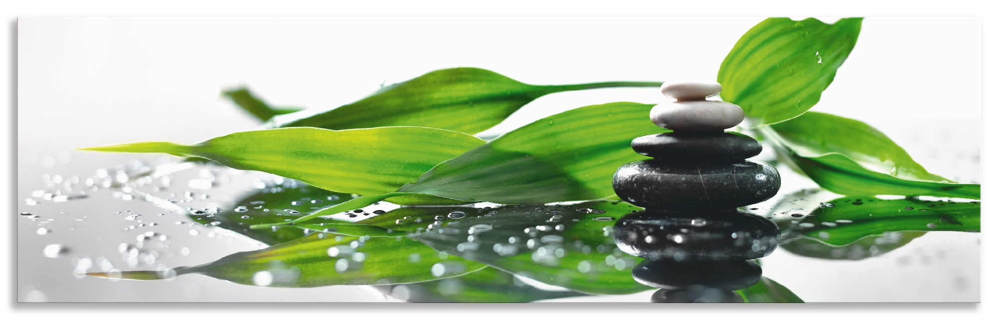 Image of Artland Küchenrückwand »Spa mit Steinen und Bambus«, (1 tlg.), selbstklebend in vielen Grössen - Spritzschutz Küche hinter Herd u. Spüle als Wandschutz vor Fett, Wasser u. Schmutz - Rückwand, Wandverkleidung aus Alu bei Ackermann Versand Schweiz