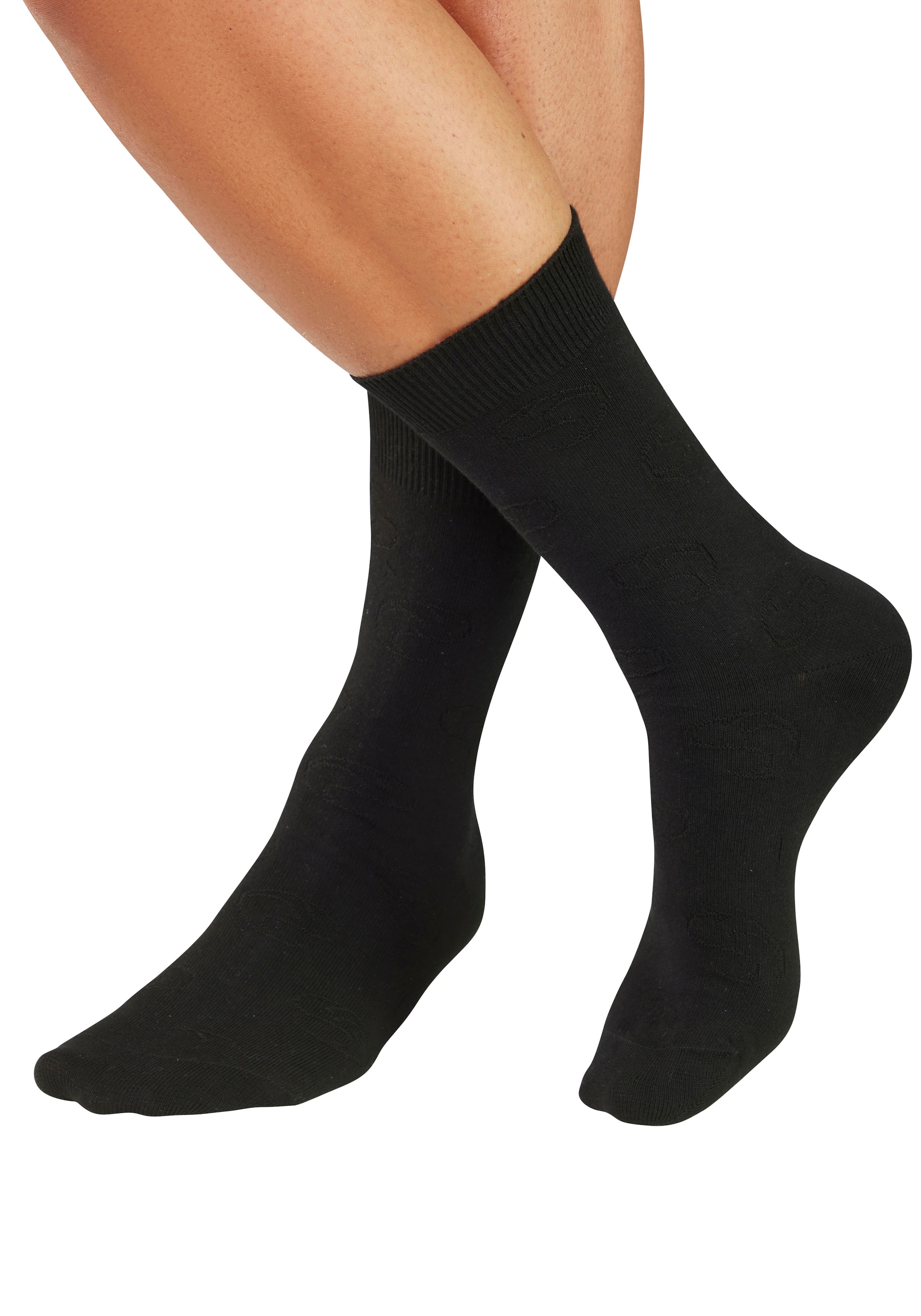 H.I.S Businesssocken »Klassische Herren, Männersocken, unifarben, ohne drückende Naht« Packung, Anzugsocken, 5 Paar tlg. mit dezent eingestrickten Designs