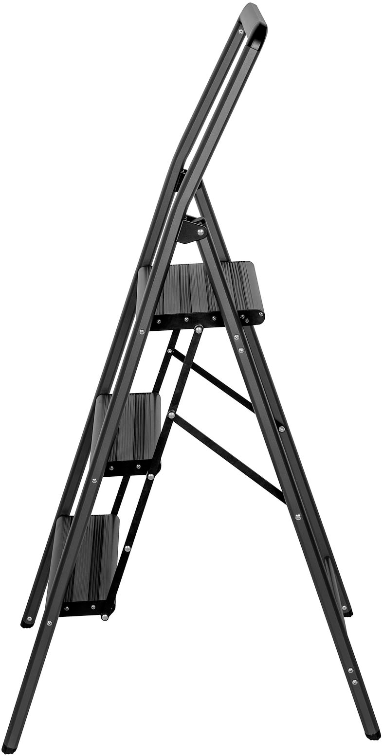 WENKO Trittleiter »Modell Alu-Compact«, leichte & rutschfeste Haushaltsleiter, belastbar bis 150 kg, klappbar
