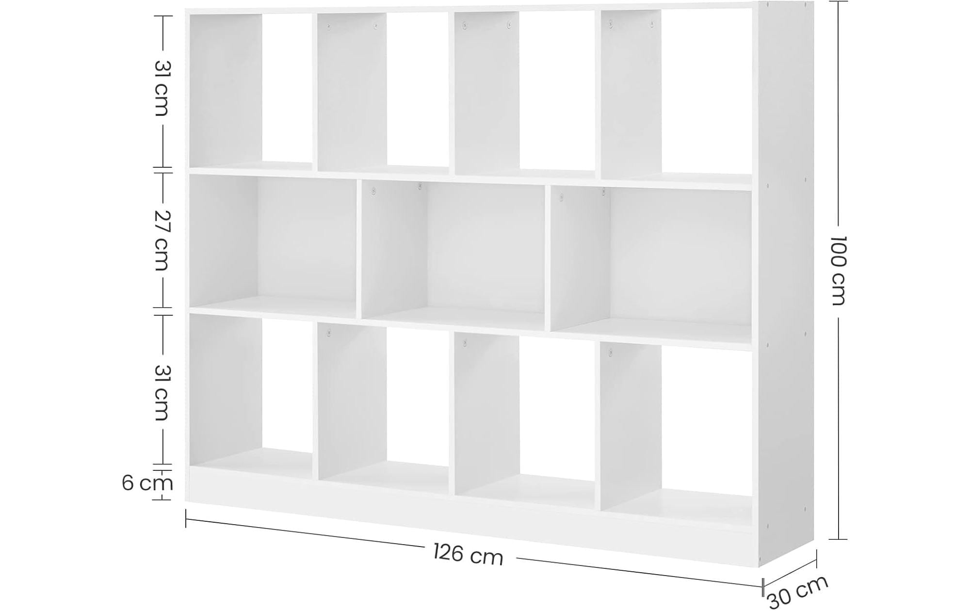 VASAGLE Bücherregal »VASAGLE Bücherregal Weiss«