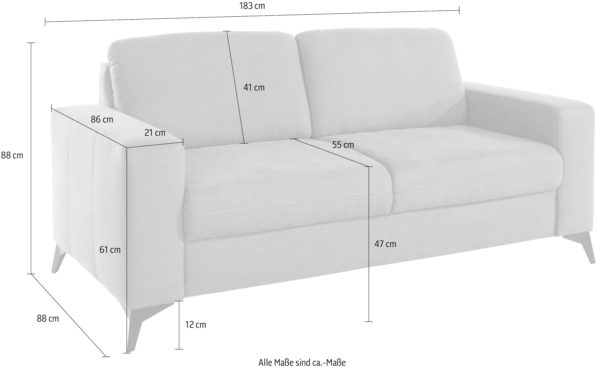 PLACES OF STYLE 2,5-Sitzer »Lolland« mit Federkern, auch mit abwischbarem Bezug