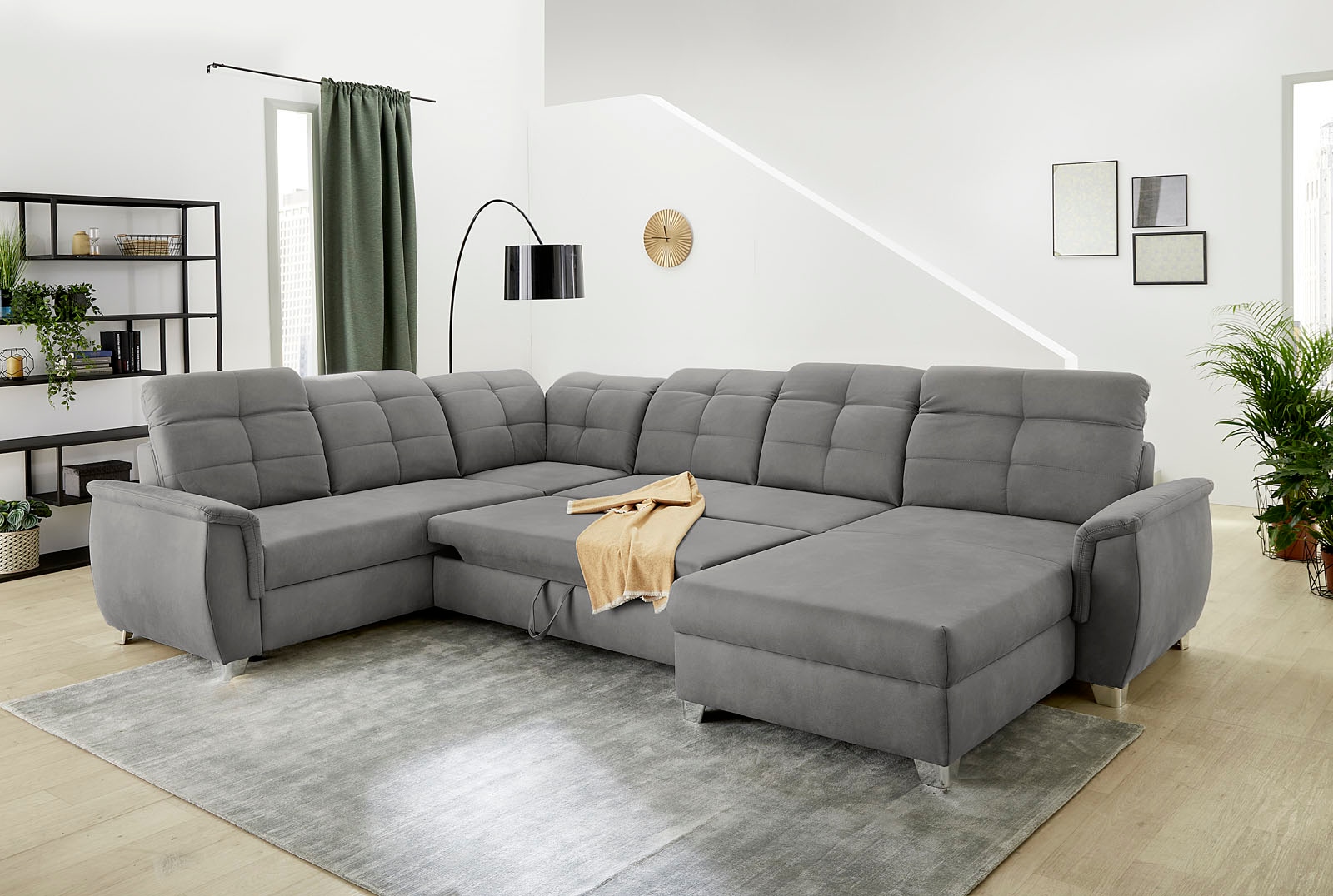 Jockenhöfer Gruppe Wohnlandschaft »Livorno U-Form«, mit 7 individuell verstellbaren Kopfteilen, Bett- und Relaxfunktion