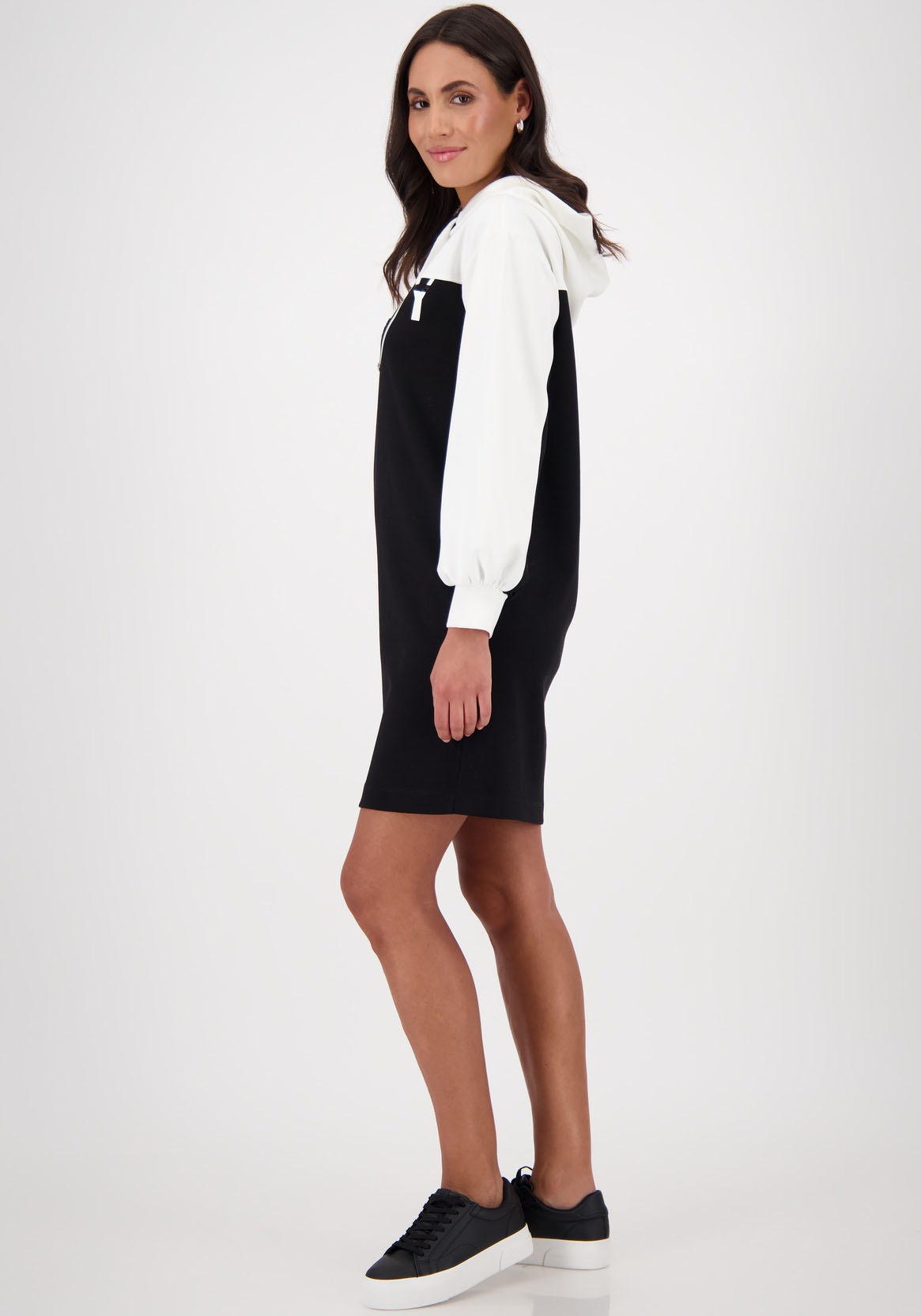 Monari Minikleid »Kleid Colorblock Sweat«, mit Kapuze, regular fit, colorblocking