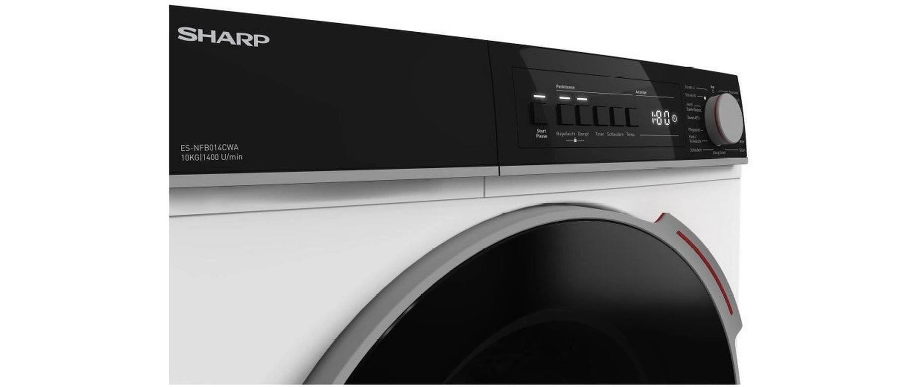 Sharp Waschmaschine »ES-NFB014CWA-DE Links/Rechts«, 1400 U/min