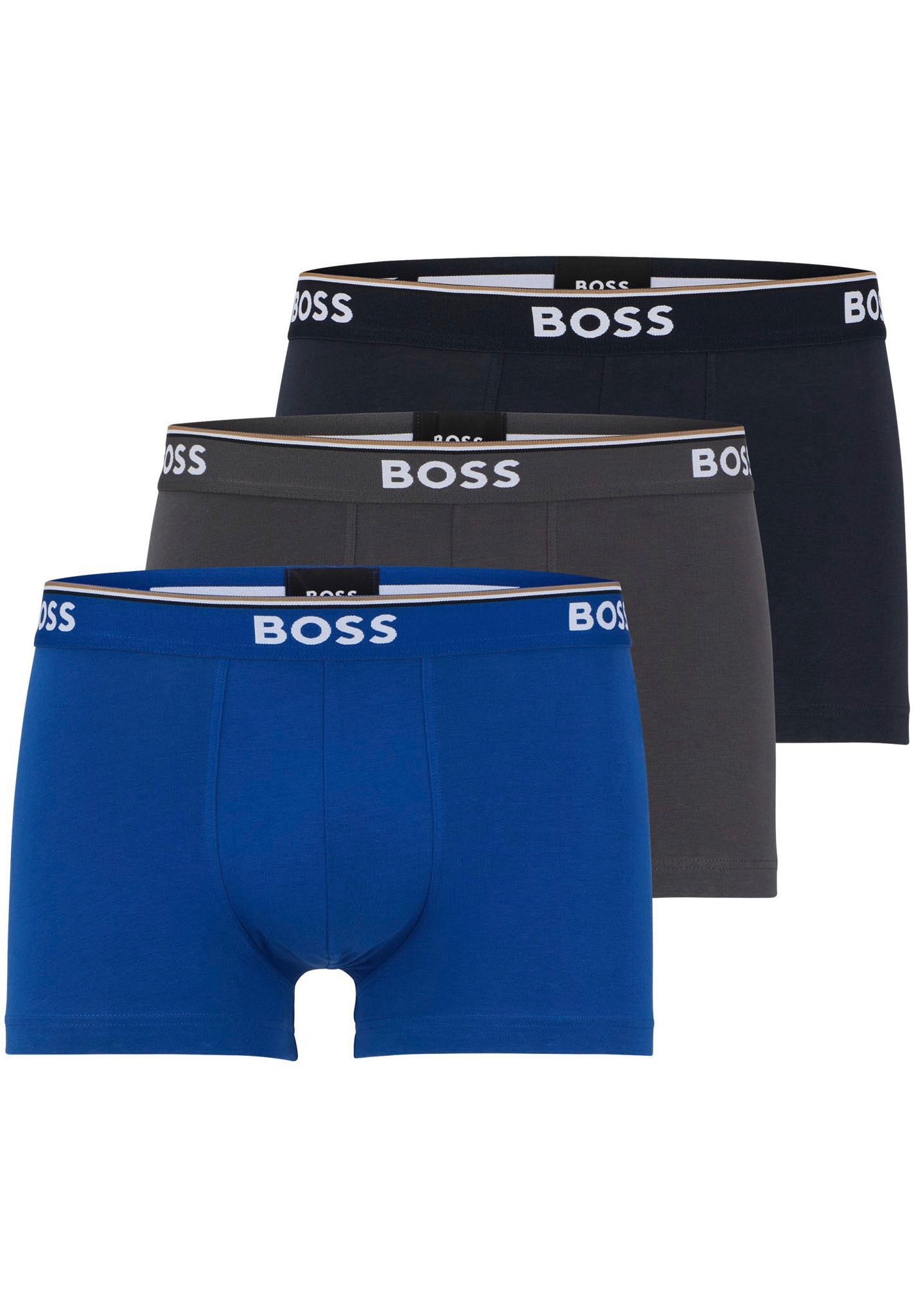 BOSS Boxer, (Packung, 3 St., 3er-Pack), mit BOSS Schriftzug auf dem Bund