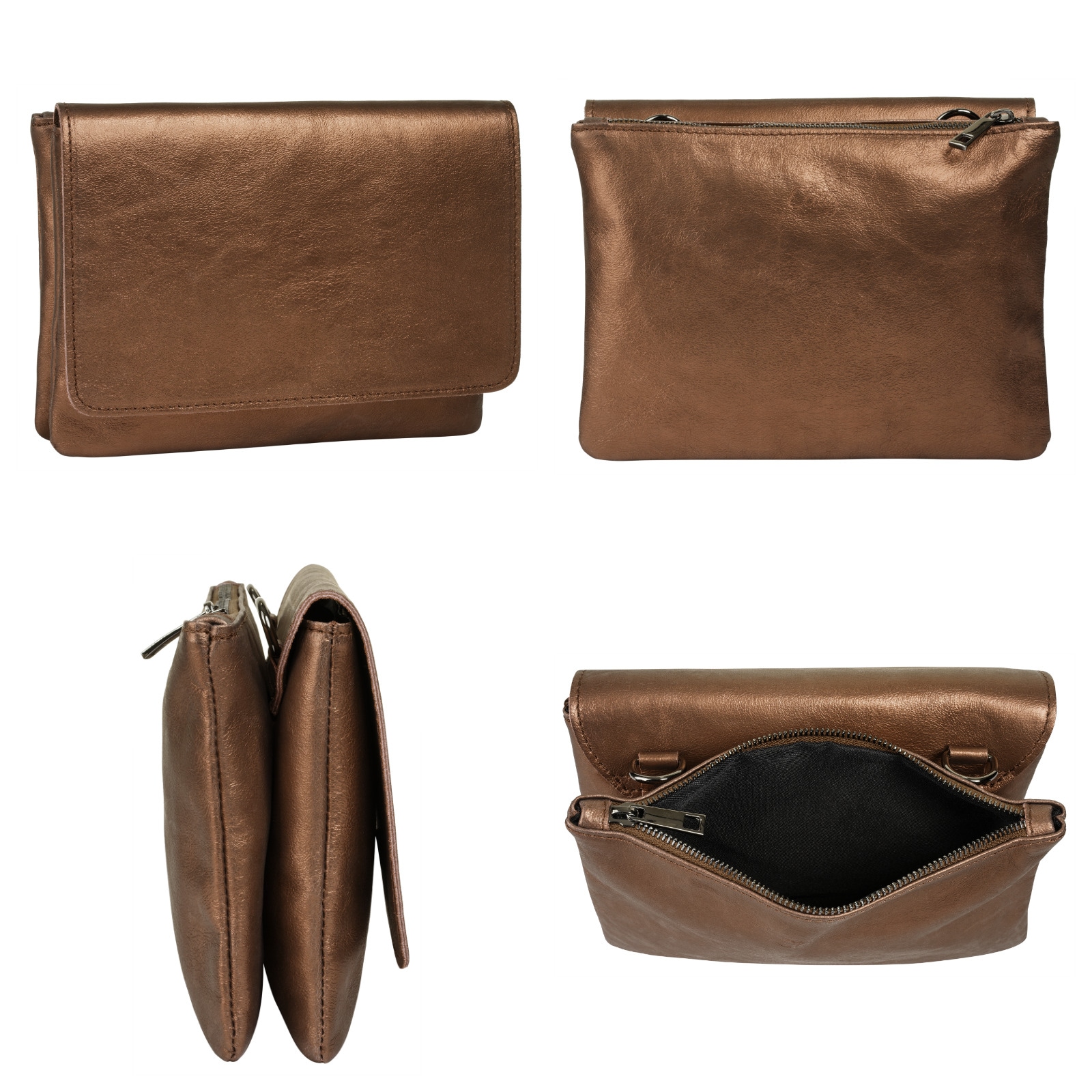 Cluty Umhängetasche, echt Leder, Made in Italy