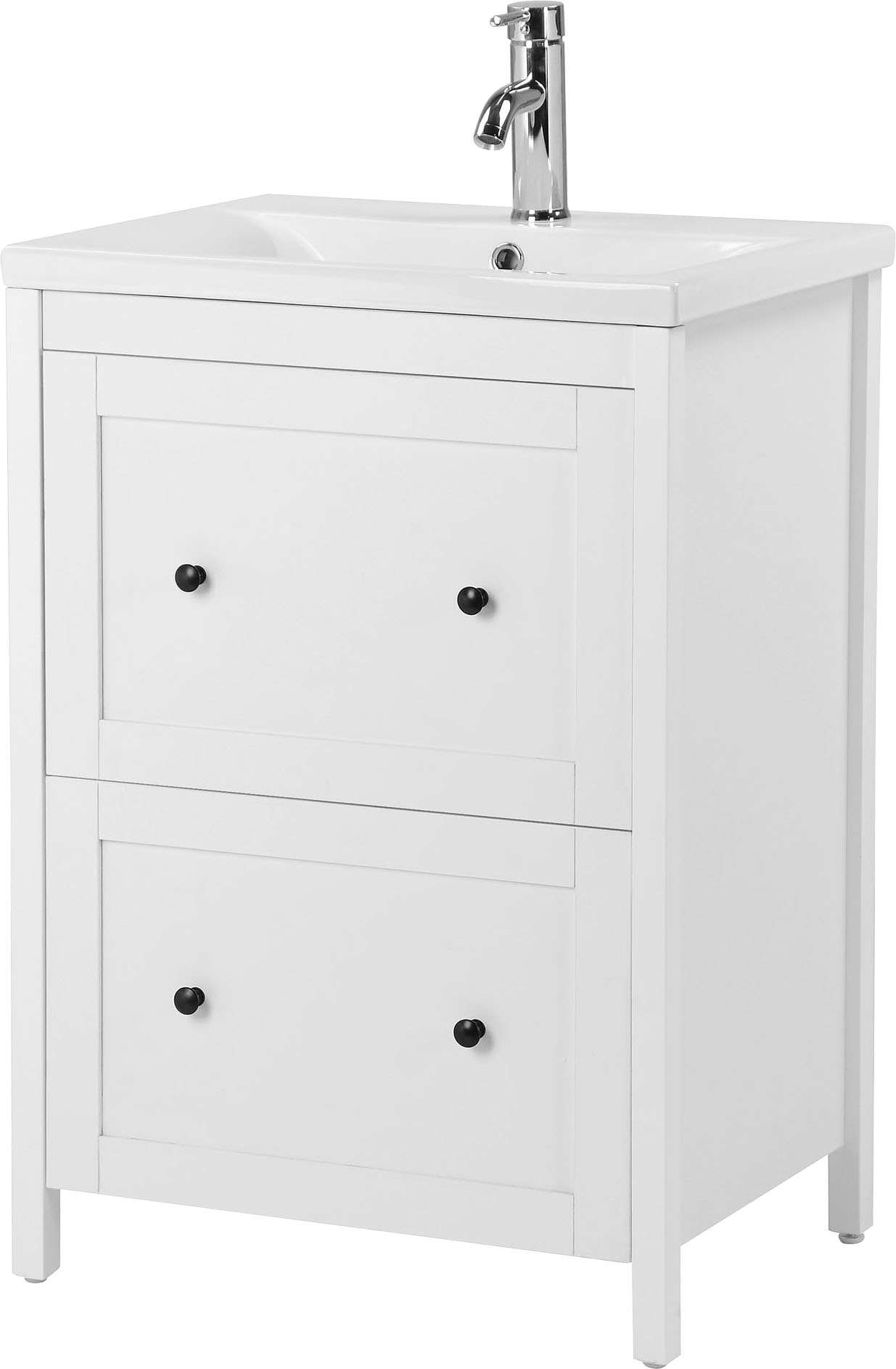 Image of welltime Waschtisch Badmöbel inkl. Keramikbecken, Breite 60 cm mit Schubladen