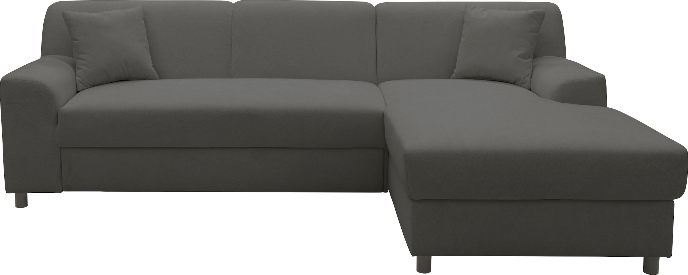DOMO collection Ecksofa »Turah 2, L-Form, Cord oder Luxus-Microfaser, komfortabler Federkern«, B/T/H: 241/146/79 cm, incl. Zierkissen, wahlweise mit Bettfunktion
