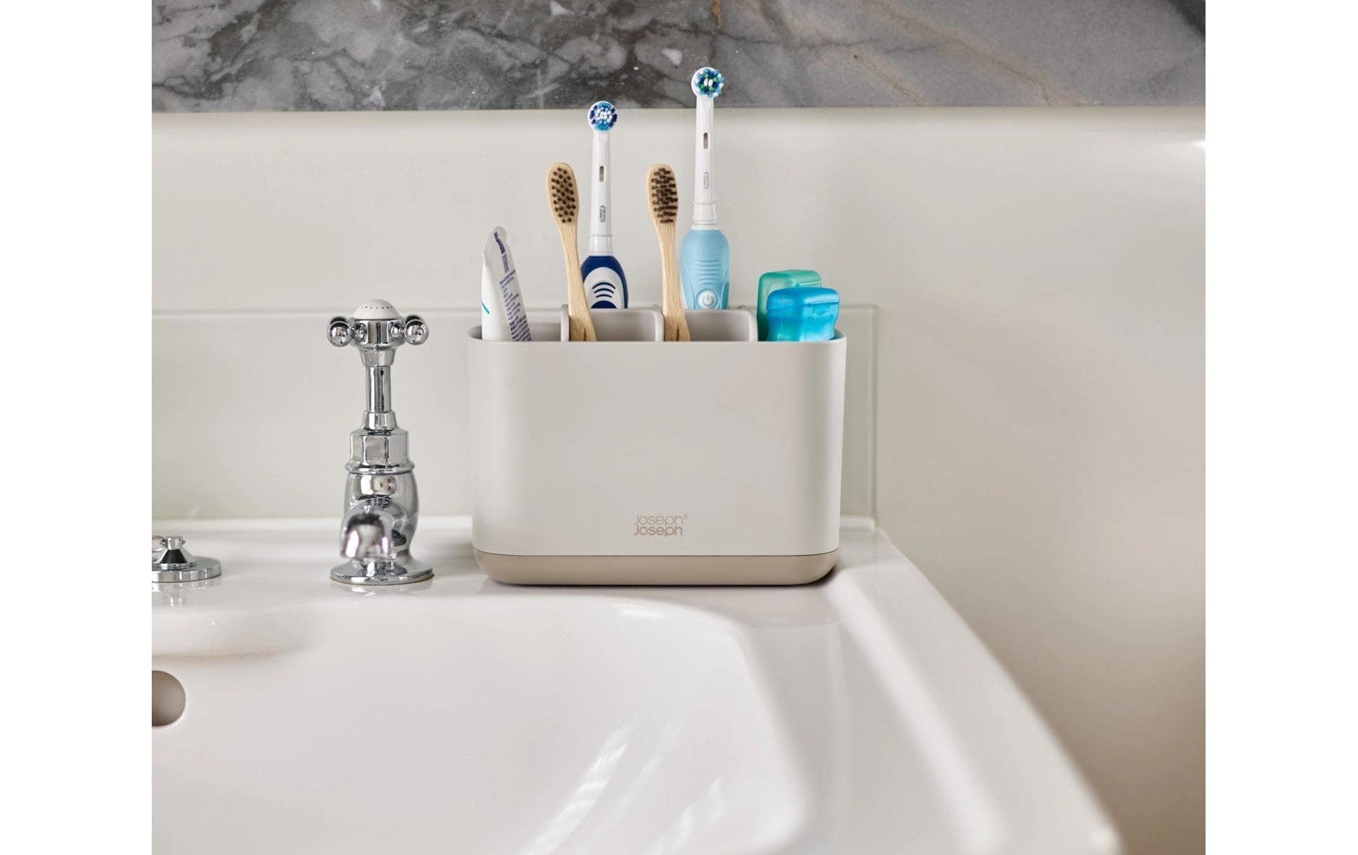Joseph Joseph Gobelet pour brosse à dents »EasyStore, Ecru«