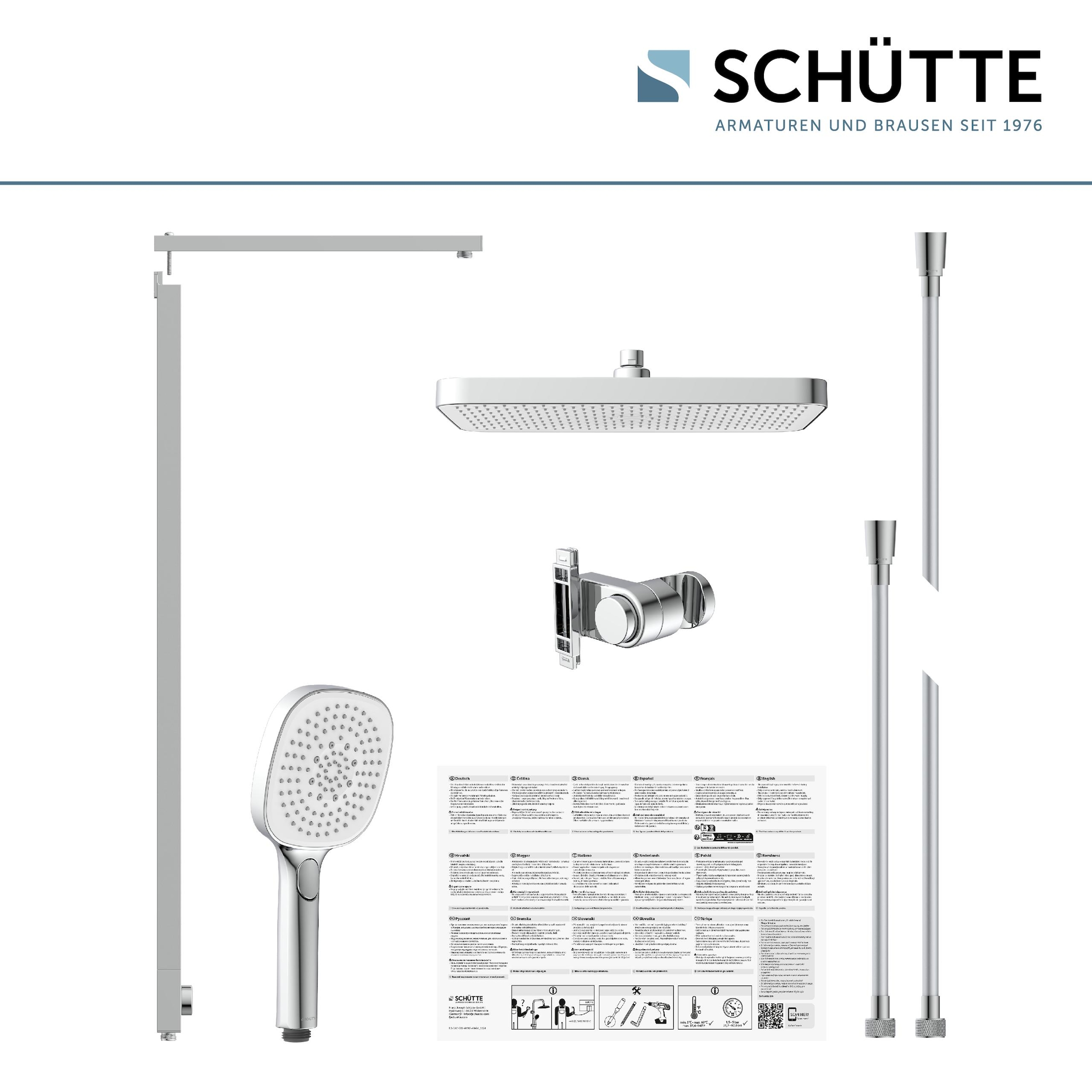 Schütte Brausegarnitur »LA PALMA« Komplett-Set,  Regendusche, mit Antikalk-Beschichtung, wassersparend