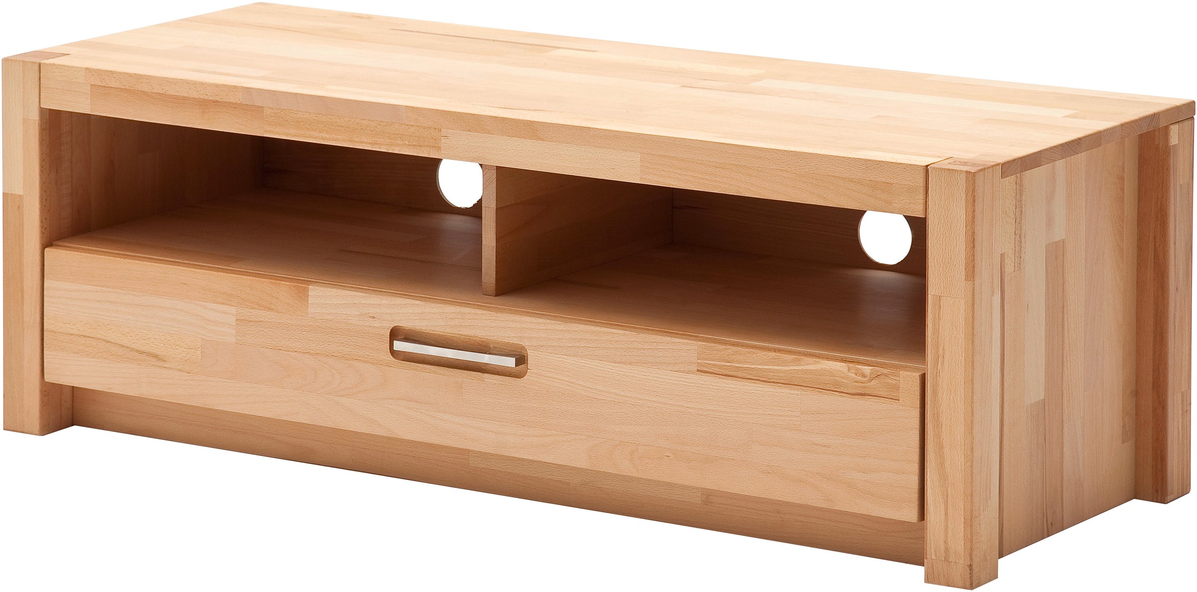 Image of MCA living Lowboard "Fenja TV-Element, Kommode,TV-Möbel,Breite 125 cm" Set, 1 Stück, 1 Stk. tlg. Massivholz, 1 Schubkasten, 2 offene Fächer, maximale TV-Grösse 50 Zoll