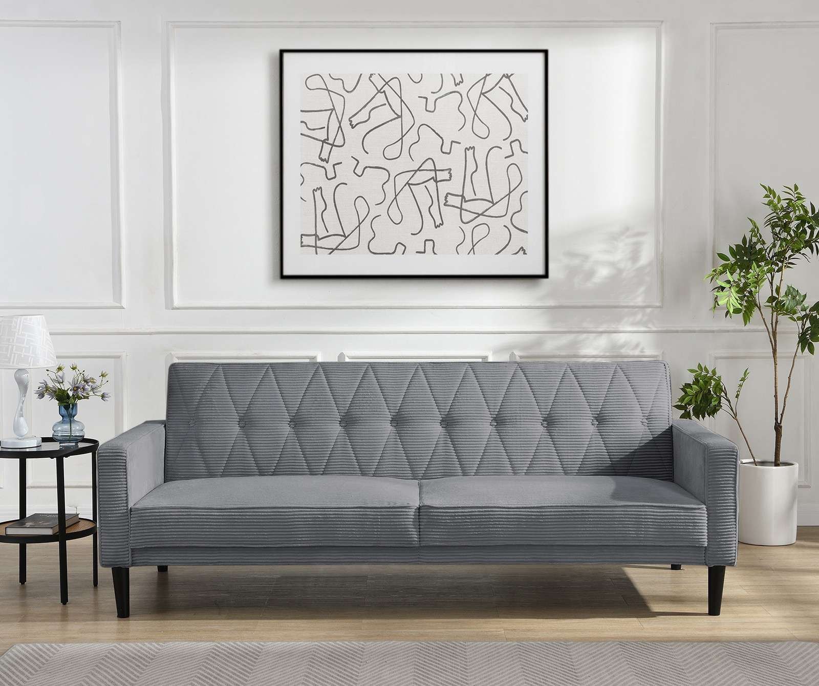 Image of Dorel Home 3-Sitzer "Avon" Schlafsofa 213cm, Bettfunktion (110/190cm), trendiger Cord o. Webstoff