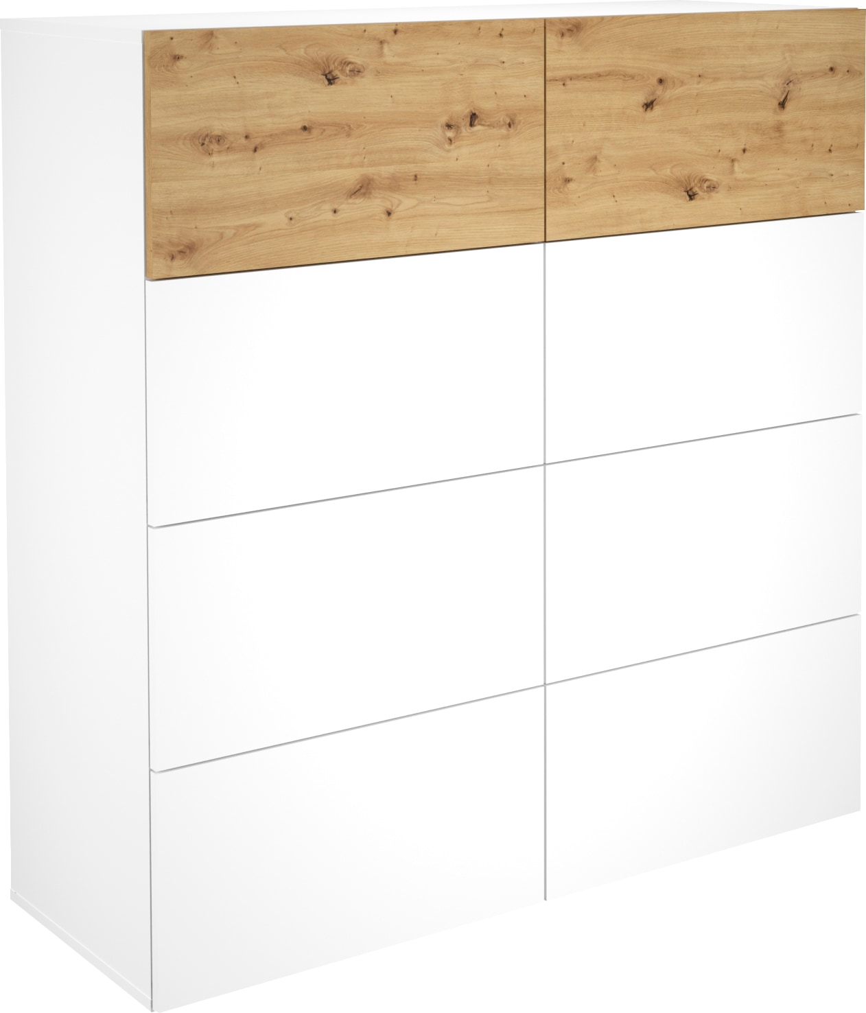 Image of FMD Kommode "Belm" Grifflose Kommode mit acht Schubkästen, Breite 109 cm