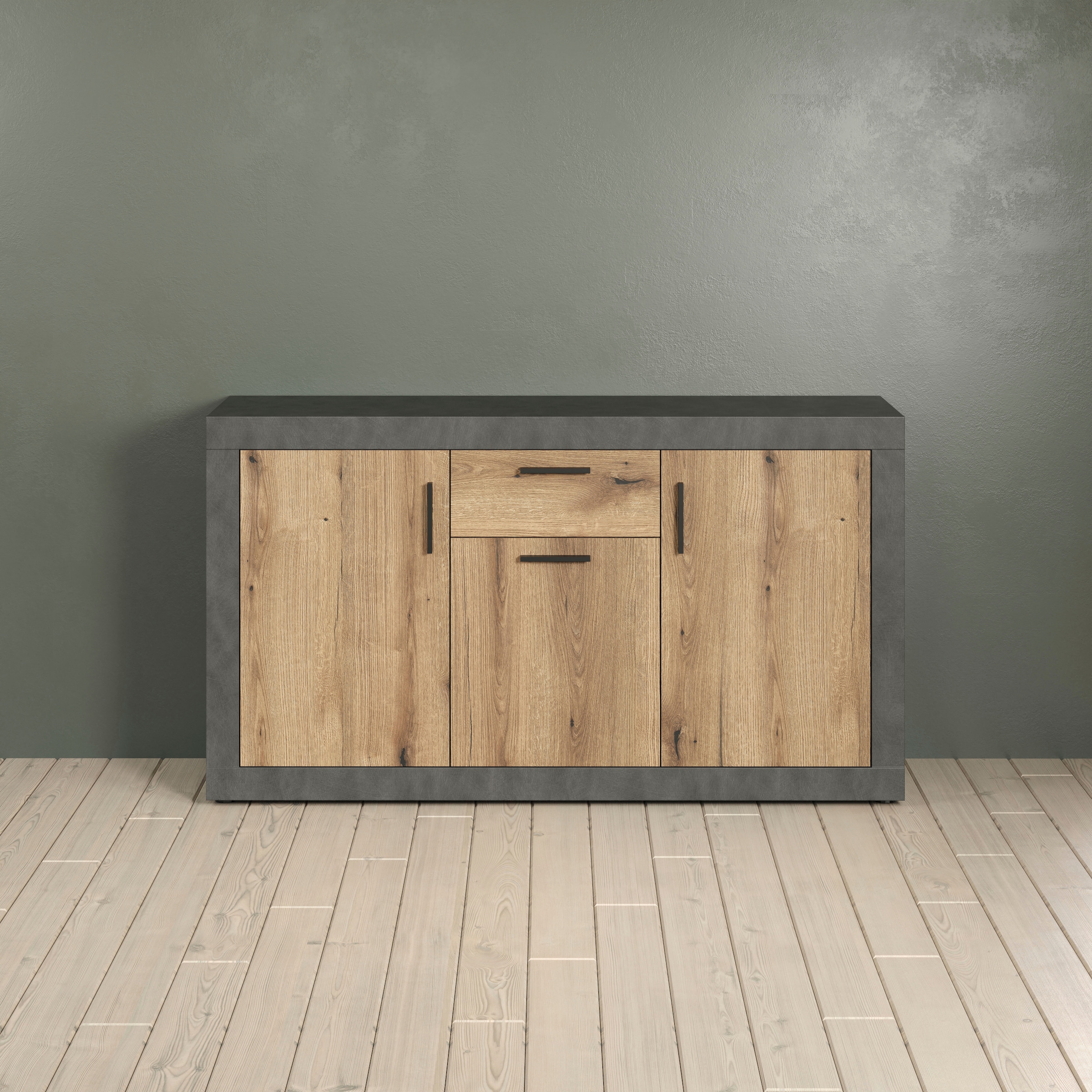 Image of Home affaire Sideboard "Bergen" Packung, 1 Stk. tlg. Sideboard mit 3 Türen & 1 Schublade - (B/T/H) 149/40/83 cm