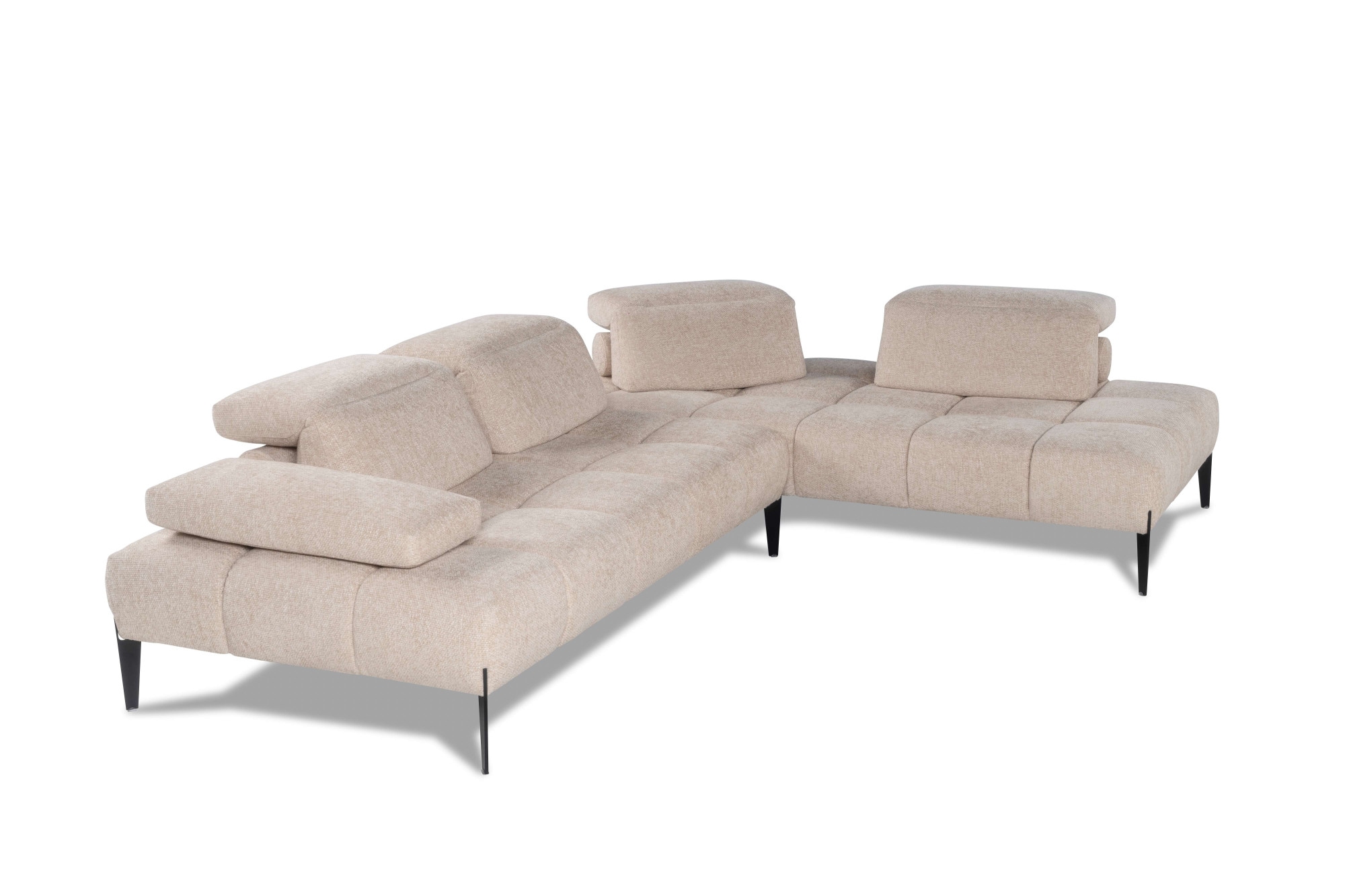 CALIA ITALIA Ecksofa »Skyline, Made in Italy, Design-Sofa, L-Form, mit Sitztiefenverstellung« verstellbare Armlehne und Kopfstütze für maximalen Komfort
