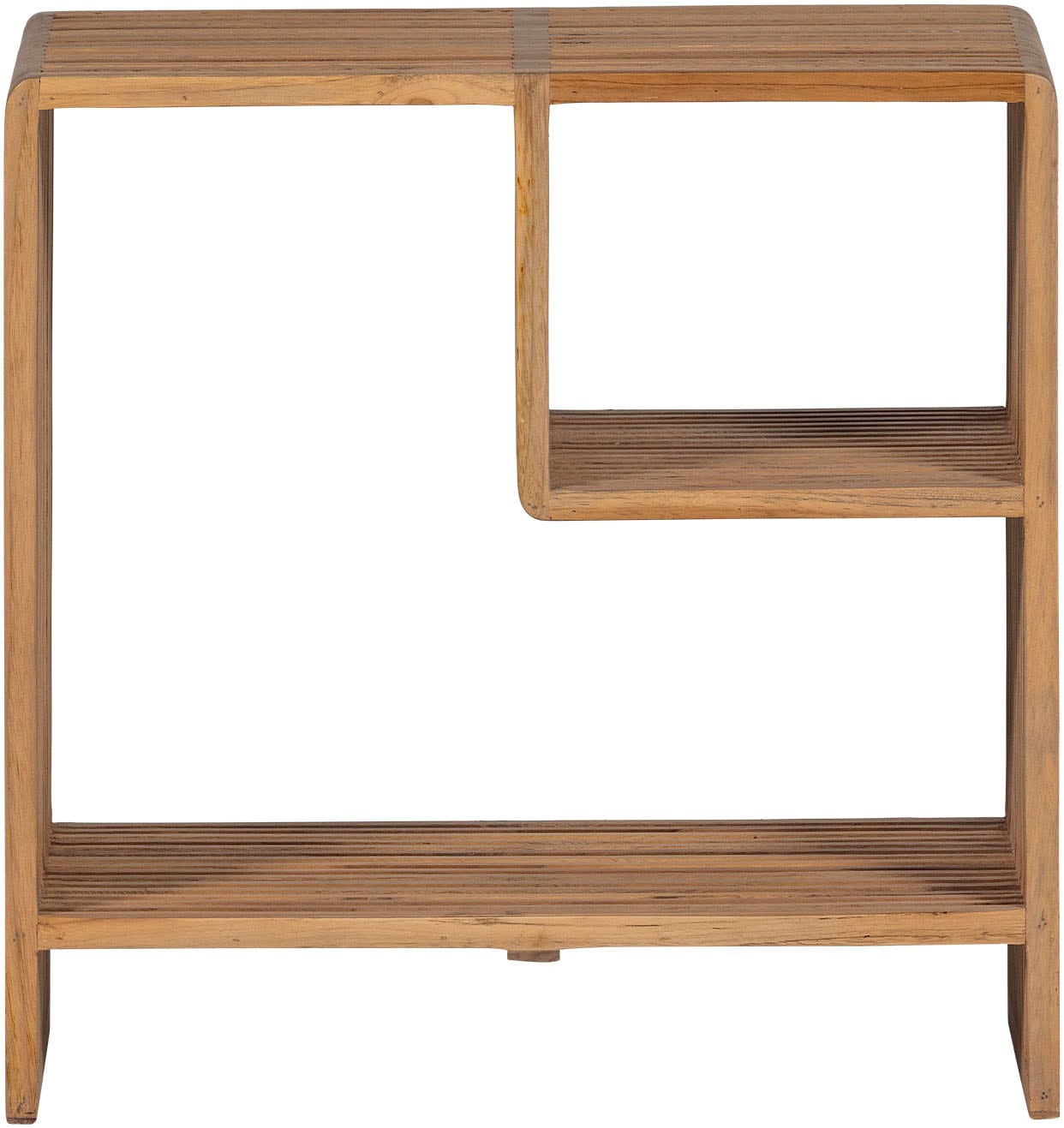 WOOOD Table d'appoint »Jasmijn aus recyceltem Teakholz mit zusätzlichem Fach 55x30x55 cm« Forme organique, compartiment supplémentaire, livré préassemblé