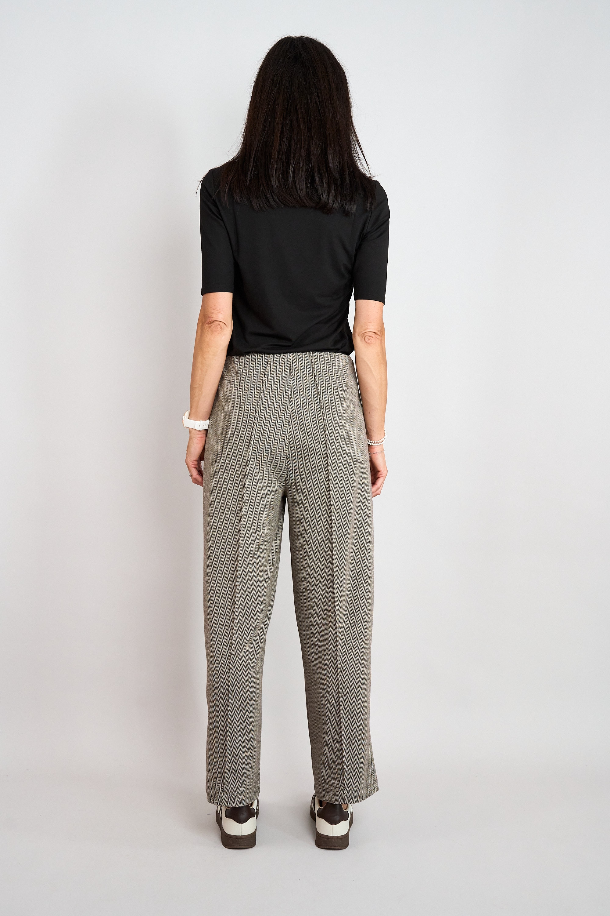 Seidel Moden Stoffhose  mit feinem Muster / Bundfalte / MADE IN GERMANY