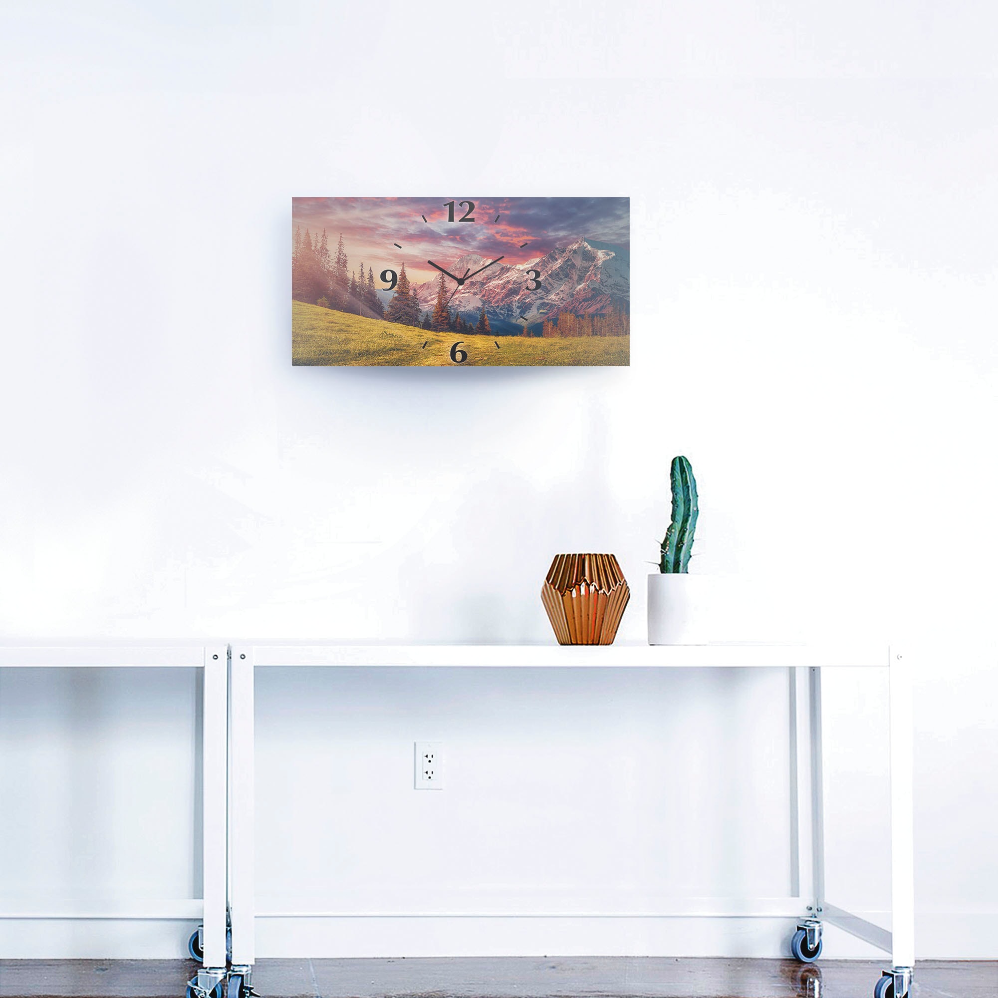 Artland Wanduhr »Alpines Hochland« 3D Optik gebogen, mit Quarz- oder Funkuhrwerk, versch. Grössen