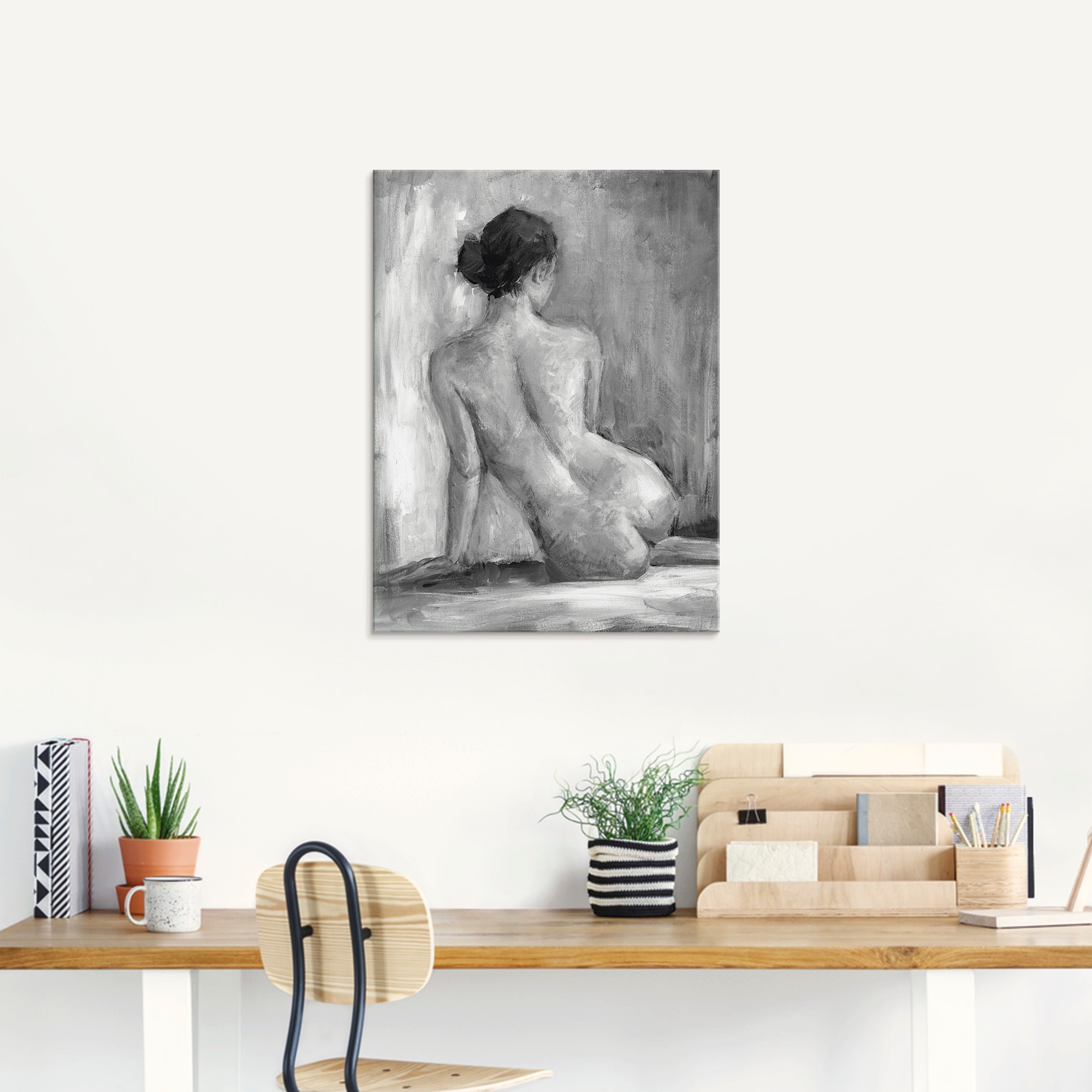 Artland Glasbild »Figur in schwarz & weiss I«, Frau, (1 St.), in verschiedenen Grössen