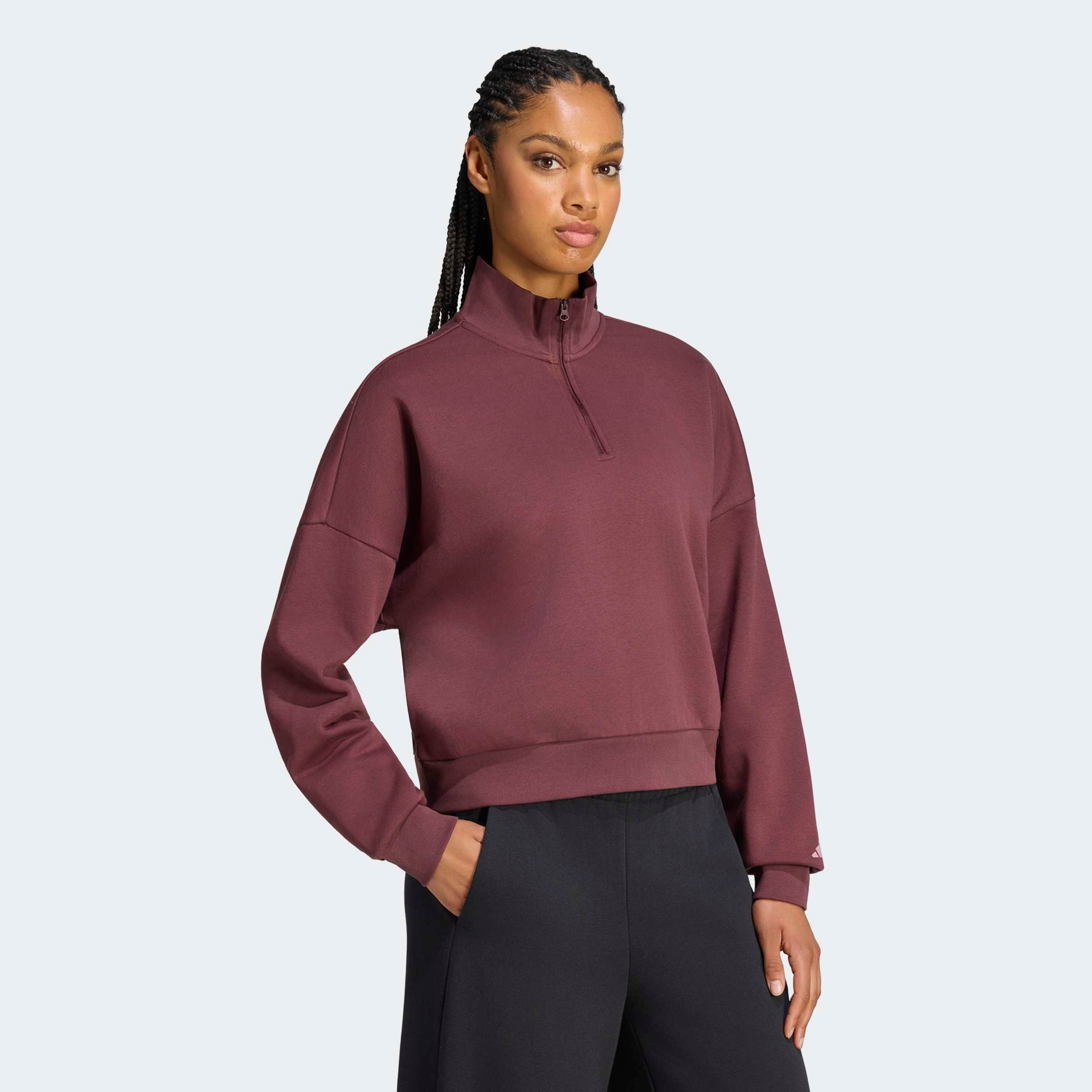 Image of adidas Sportswear Sweatshirt "3-STREIFEN STUDIO FLEECE, REISSVERSCHLUSS BIS ZUR BRUST"