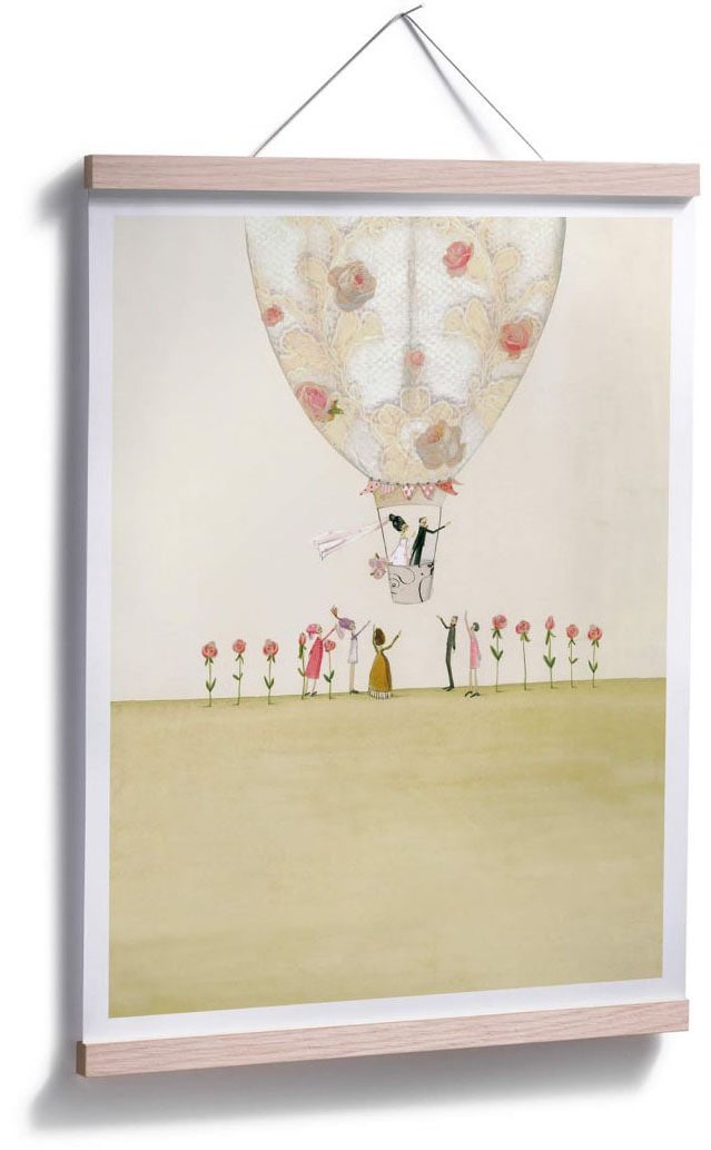 Wall-Art Poster »Hochzeit Deko Heissluftballon«, Heissluftballon, (1 St.), Poster ohne Bilderrahmen