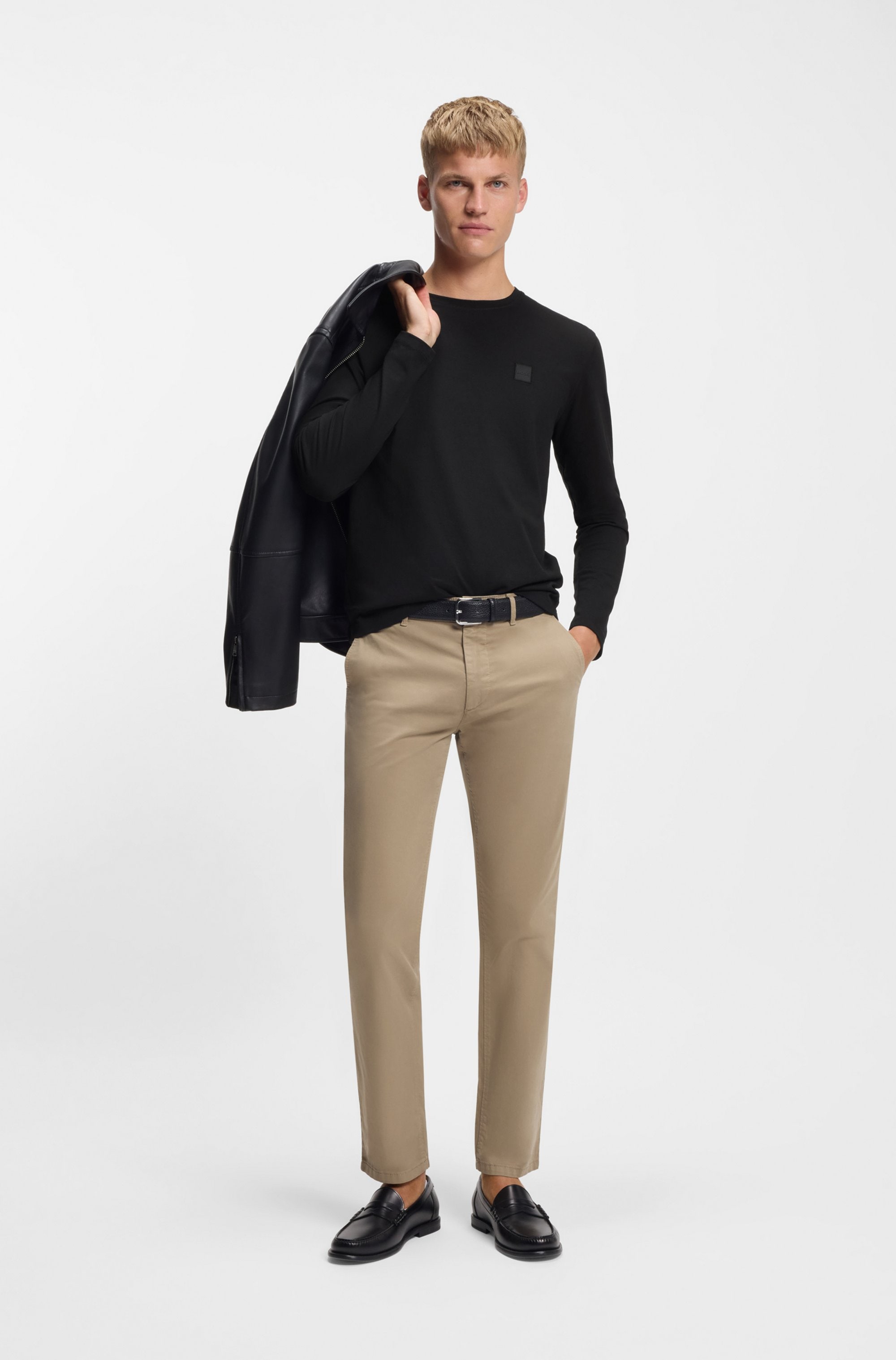 BOSS ORANGE Langarmshirt »Tacks« mit Markenlogo auf der Brust