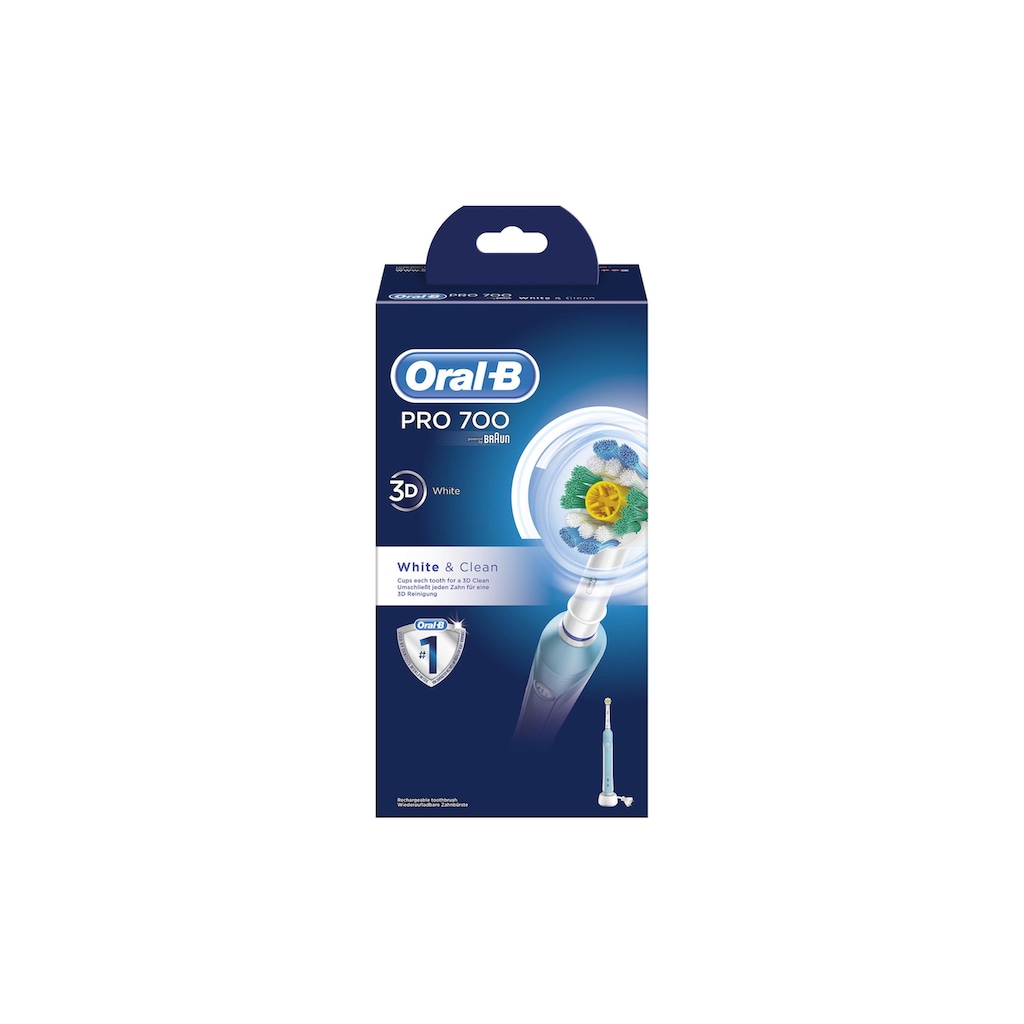 Oral-B Elektrische Zahnbürste »PRO 700 White & Clean«, 1 St. Aufsteckbürsten