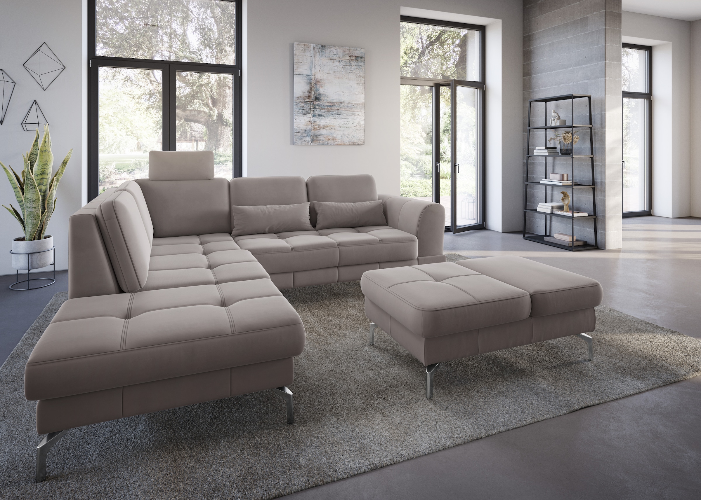 sit&more Hocker »Bendigo«, mit Klappfunktion, Bodenfreiheit 15 cm, wahlweise in 2 Fussfarben