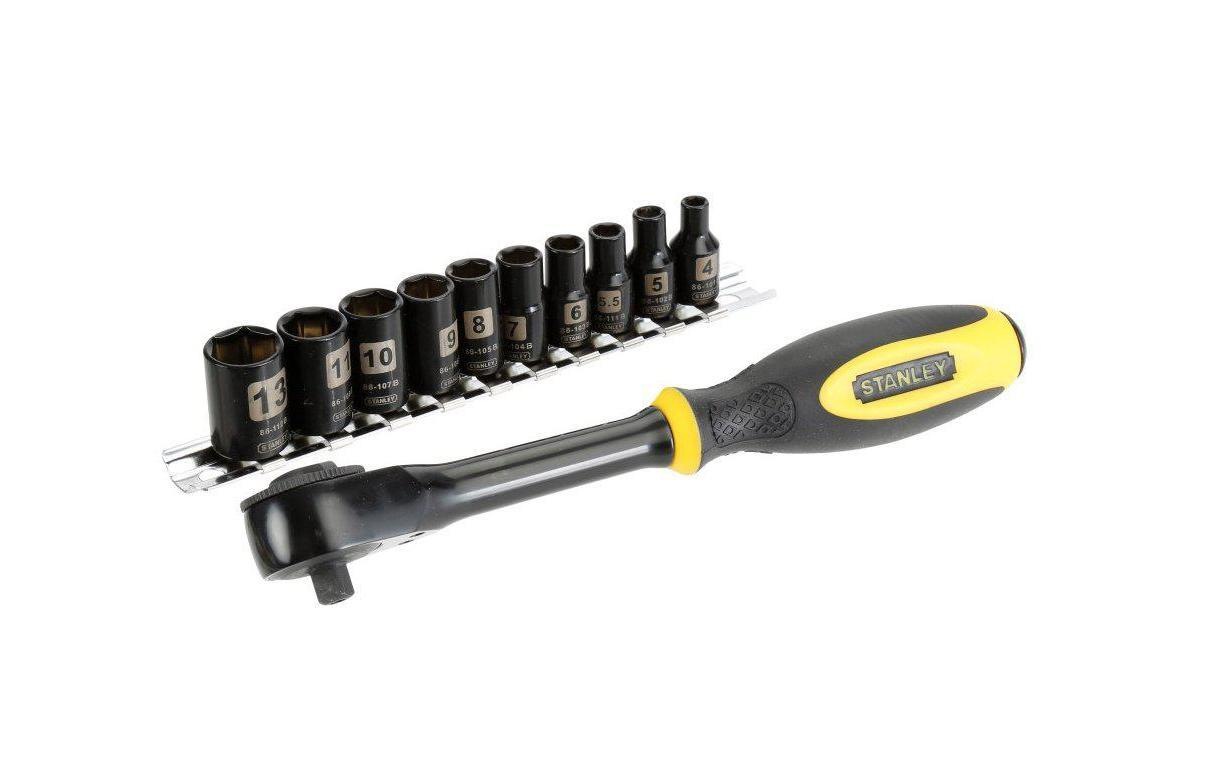 Image of STANLEY Werkzeugset »Ratsche Rotator mit Steckschlüsseln 1/4''«, (11 St.) bei Ackermann Versand Schweiz