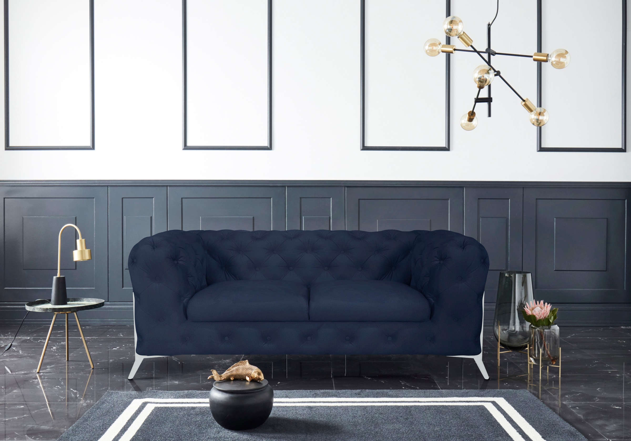 Leonique Chesterfield-Sofa »Amaury«, aufwändige Knopfheftung, moderne Chesterfield Optik, Fussfarbe wählbar
